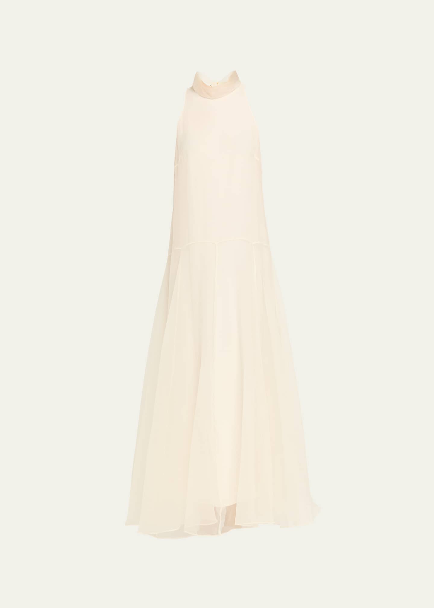 Brunello Cucinelli Crispy Silk Chiffon Drop-Waist Sleeveless Maxi Dress -  Bergdorf Goodman