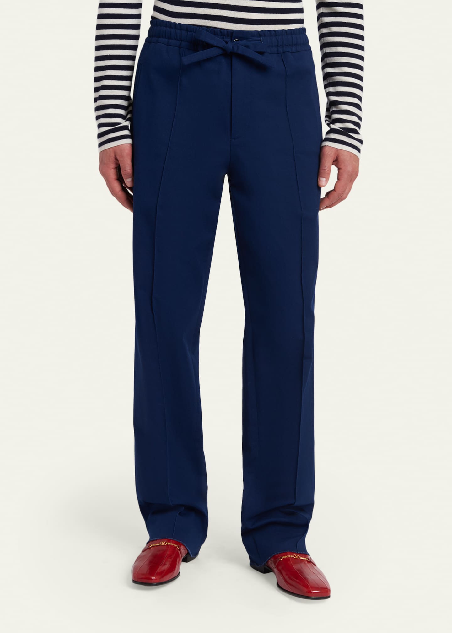 Valentino Garavani Men's Straight-Fit Cotton Gabardine Pants