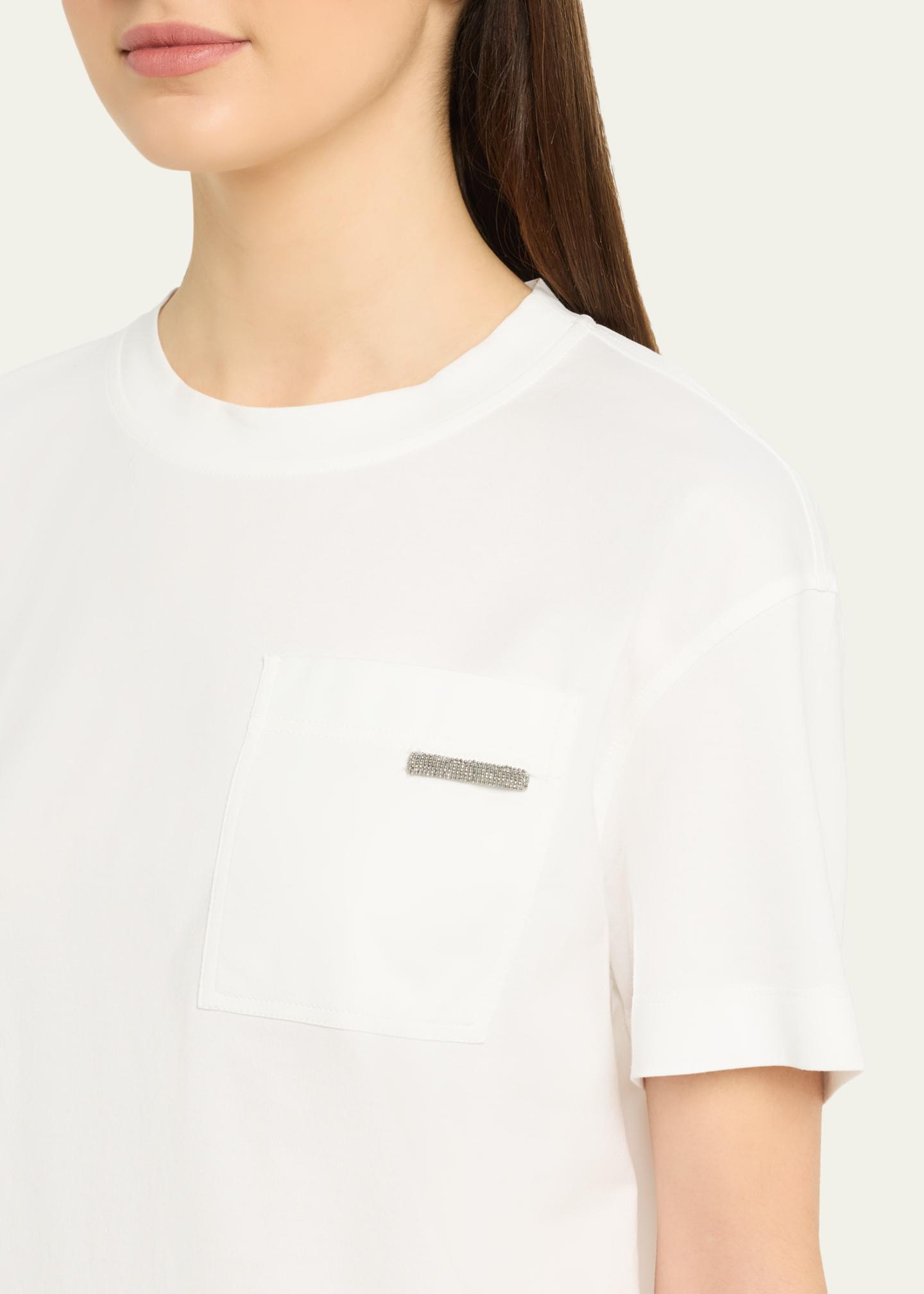 Brunello Cucinelli Cotton Jersey Short-Sleeve T-Shirt With Monili