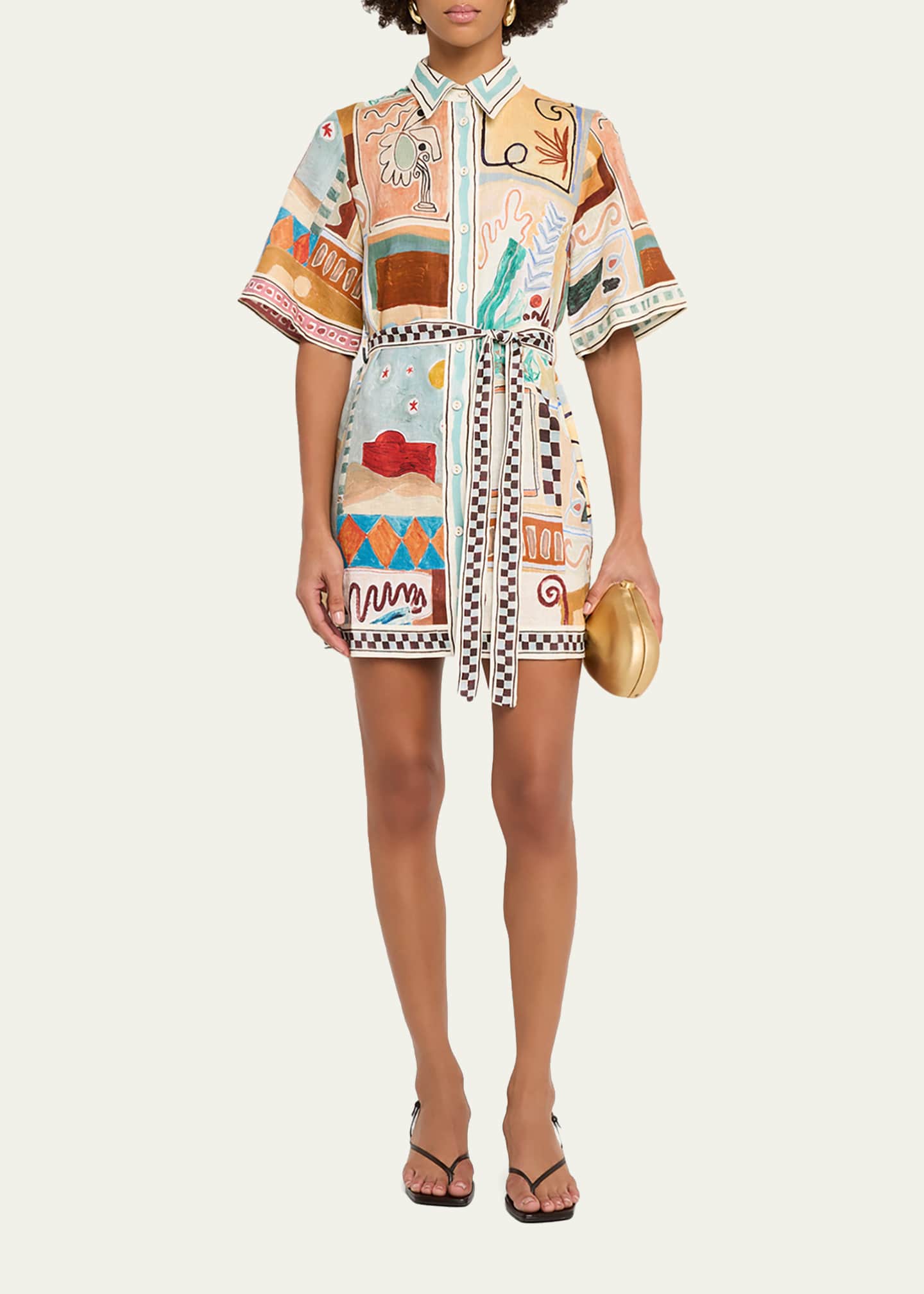 Alemais Michelle Mini Dress in Blue,Neutral - size Aus 4/US 0