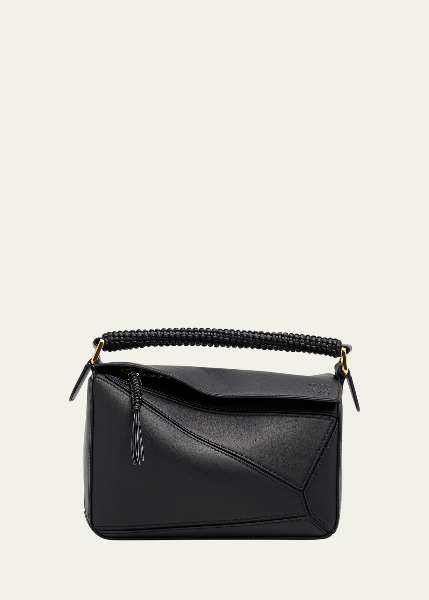 LOEWE Puzzle Small Woven Top-Handle Bag in Leather - Bergdorf Goodman