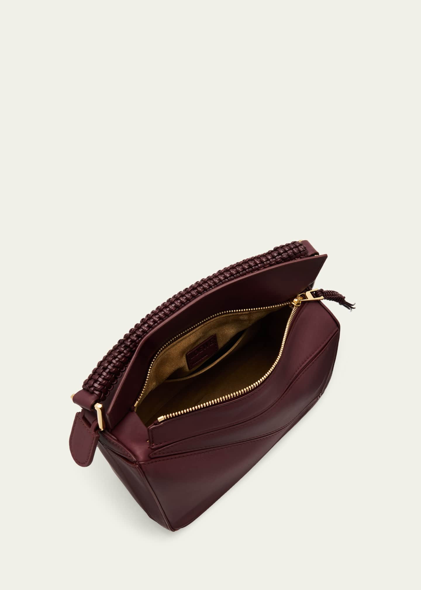 Loewe Puzzle Small Woven Top-Handle Bag in Leather - Bergdorf Goodman