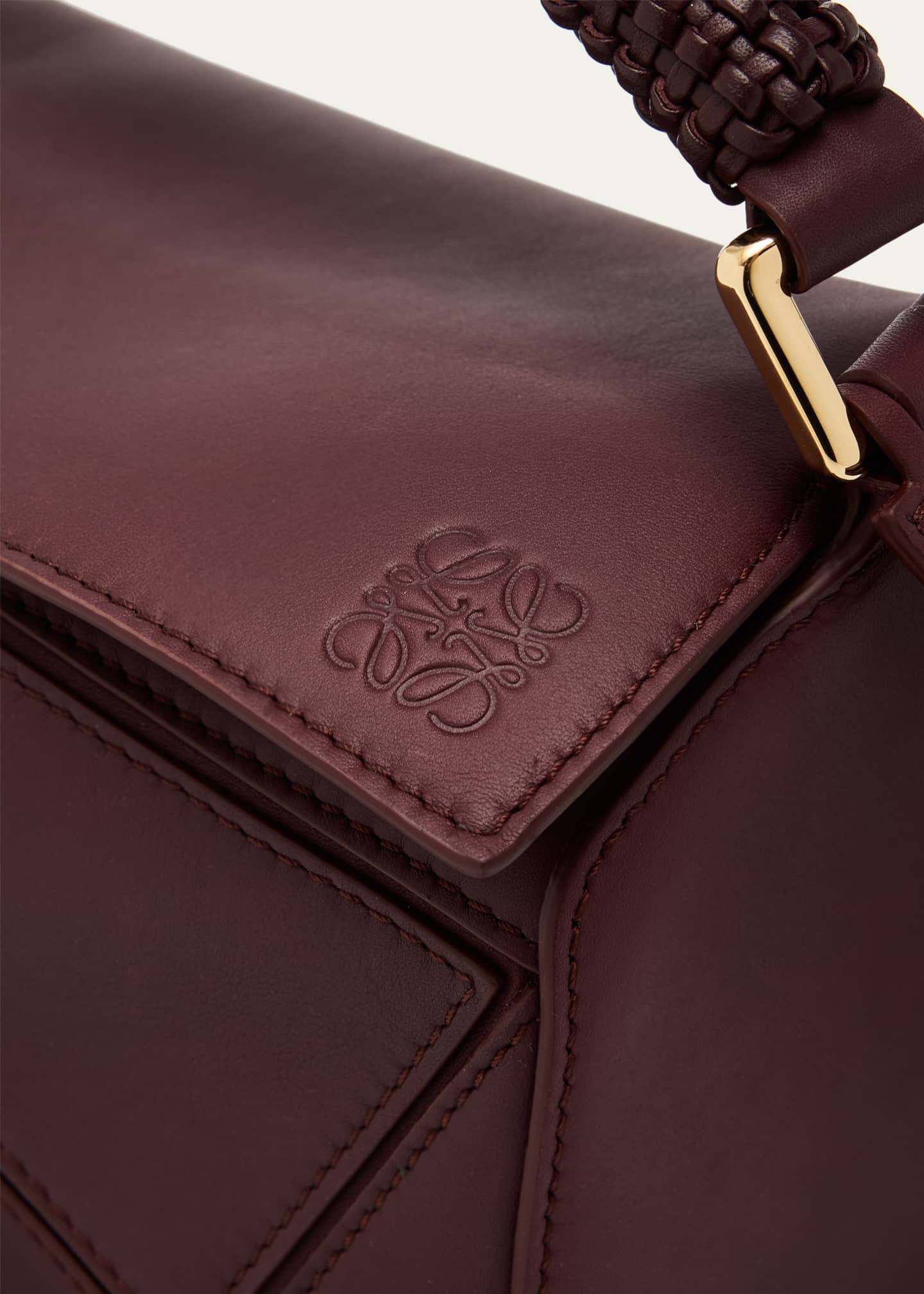 Loewe Puzzle Small Woven Top-Handle Bag in Leather - Bergdorf Goodman