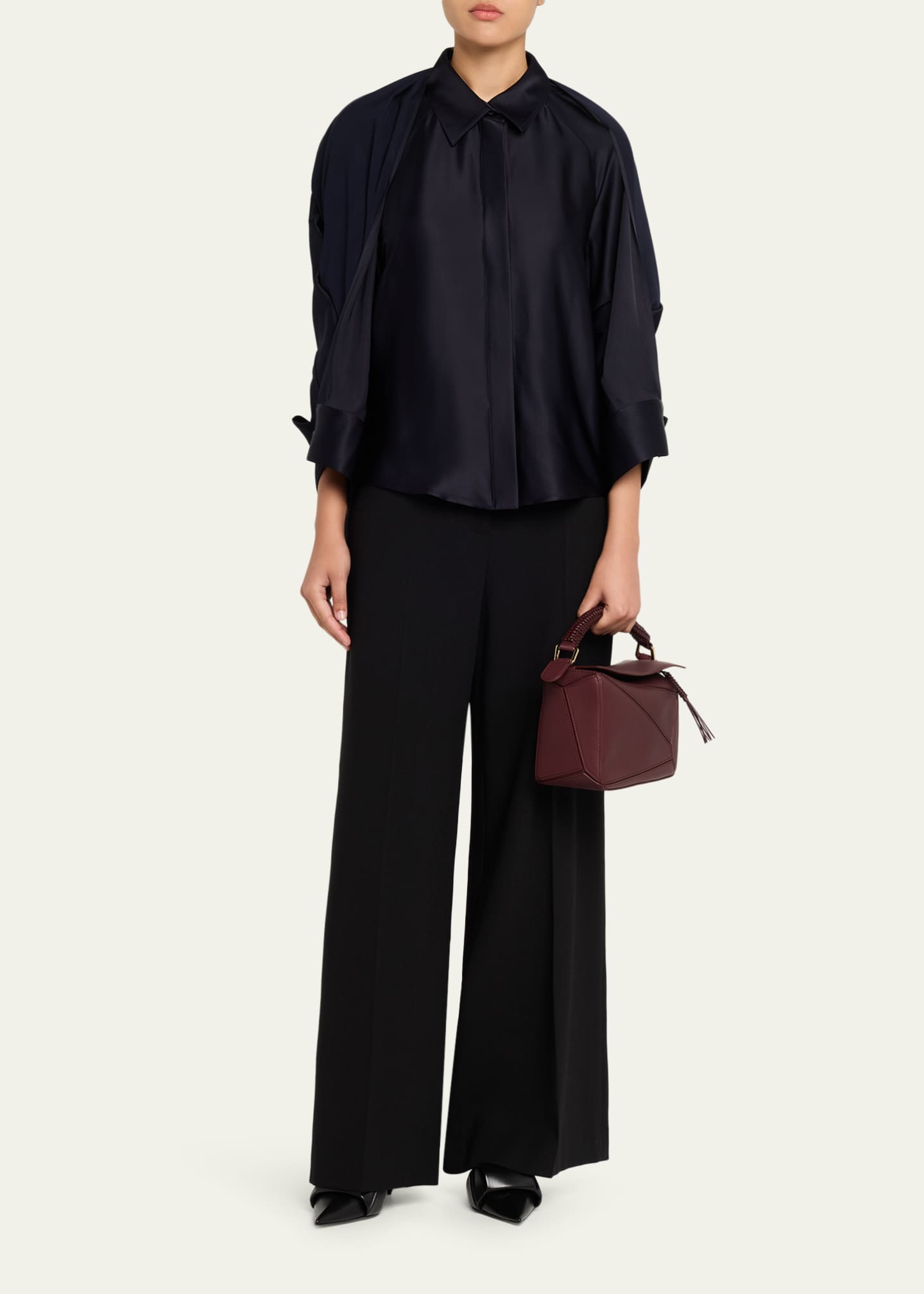Loewe Puzzle Small Woven Top-Handle Bag in Leather - Bergdorf Goodman
