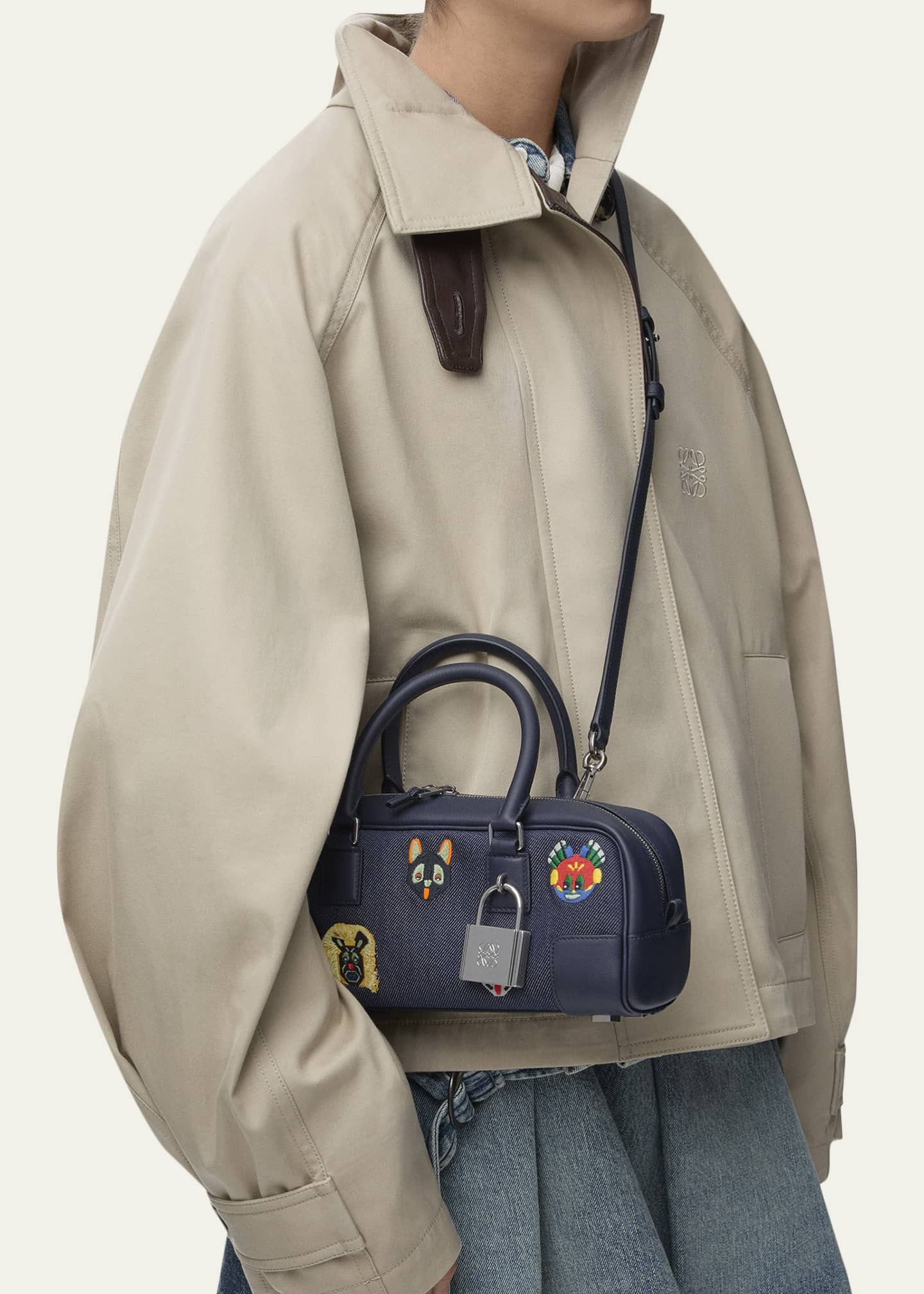 Loewe x Louis Wain Amazona 23 Top-Handle Bag in Denim - Bergdorf
