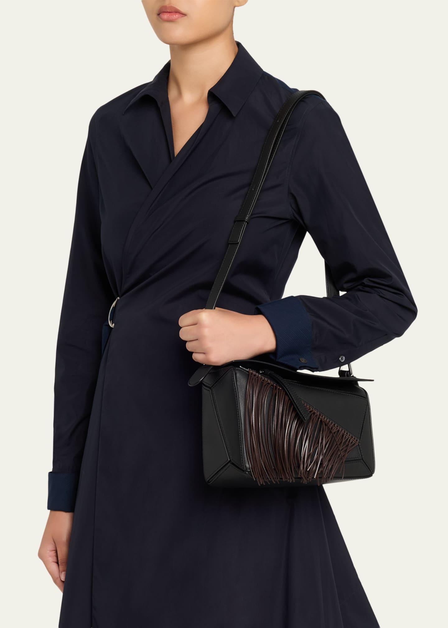 Loewe Puzzle Fringed Top-Handle Bag in Leather - Bergdorf Goodman