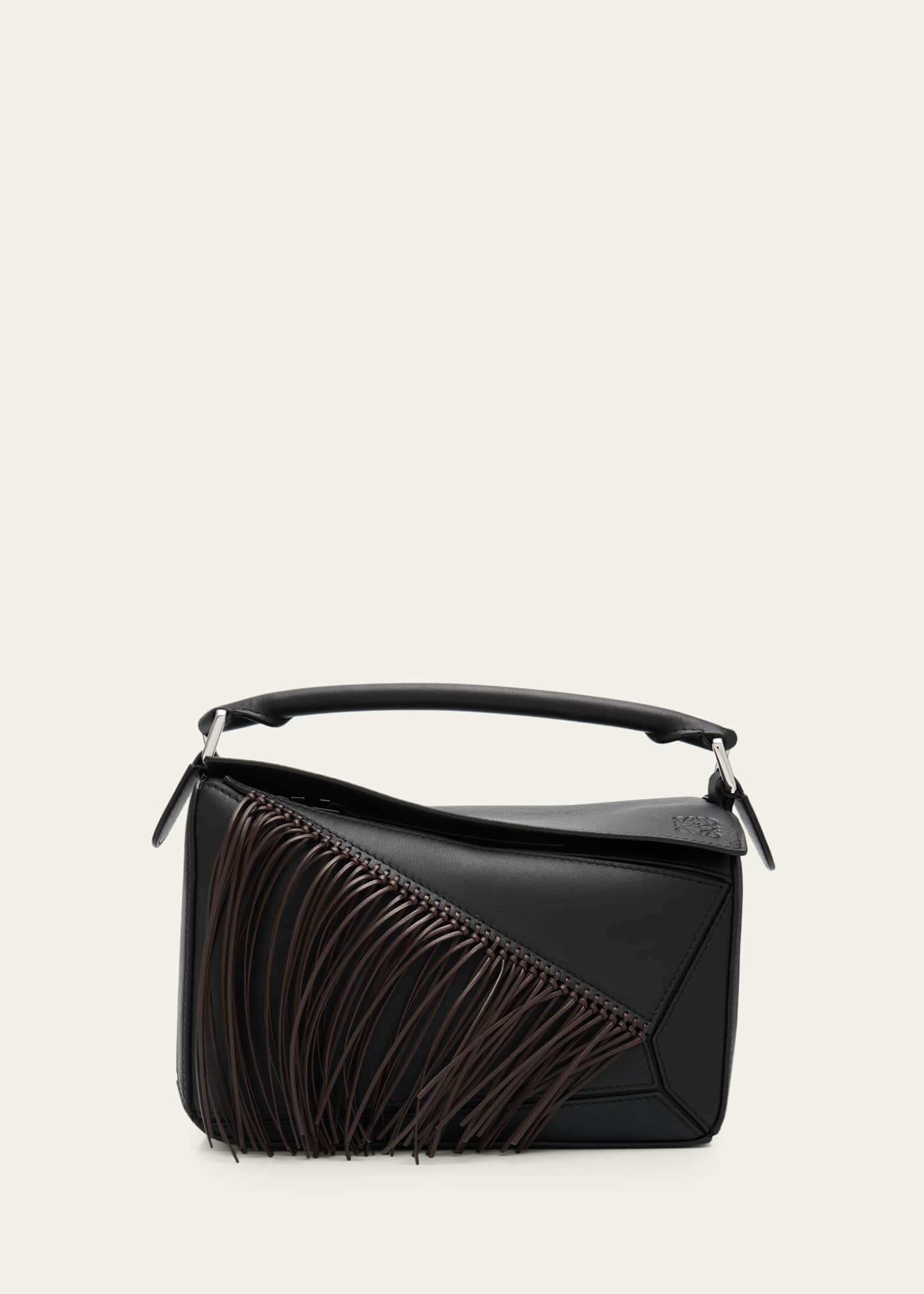 LOEWE シープスキン タッセル ケース Loewe Puzzle Fringed Top-Handle Bag in Leather - Bergdorf Goodman