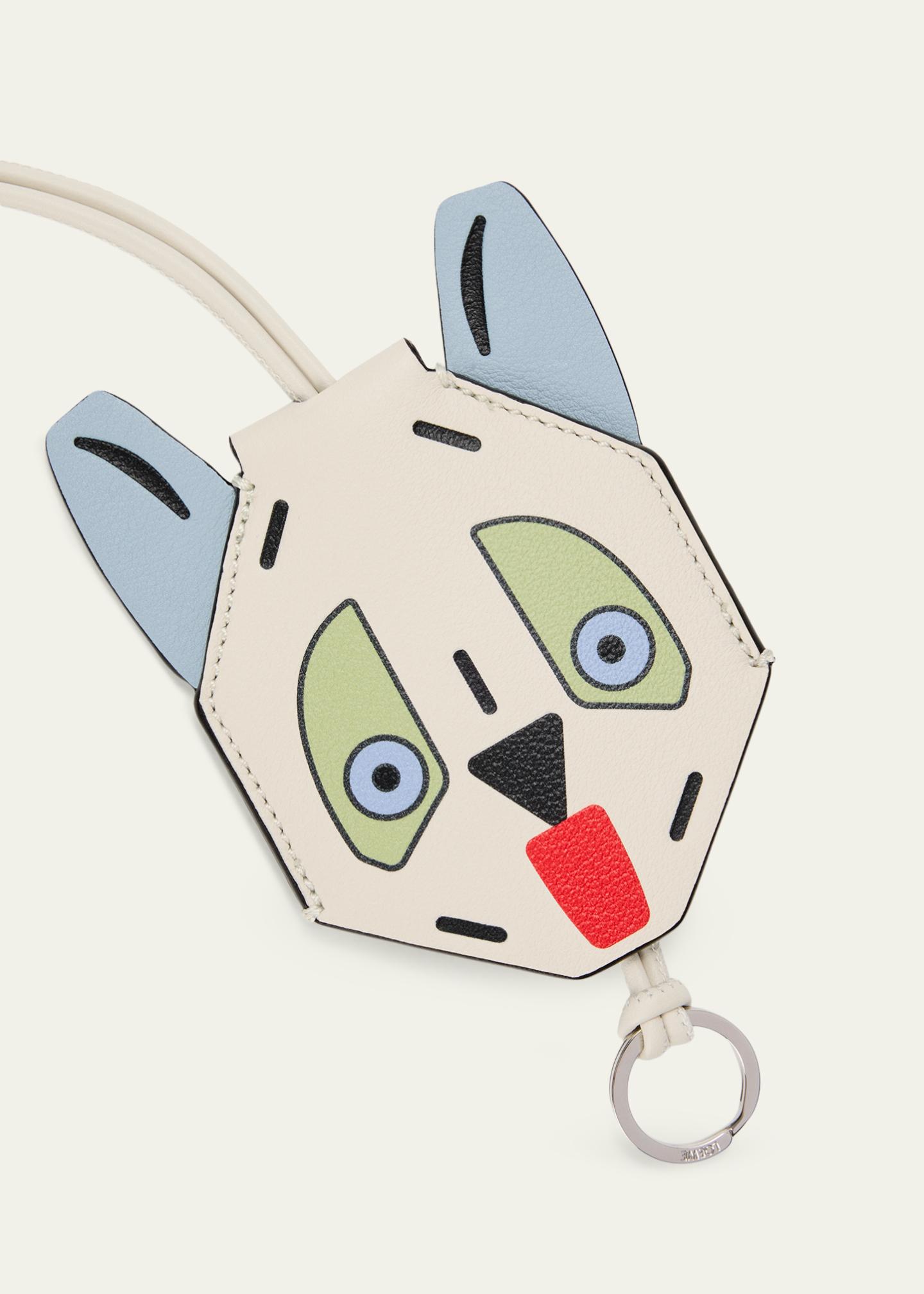 LOEWE x Louis Wain Futurist Cats Keyring Bag Charm in Leather