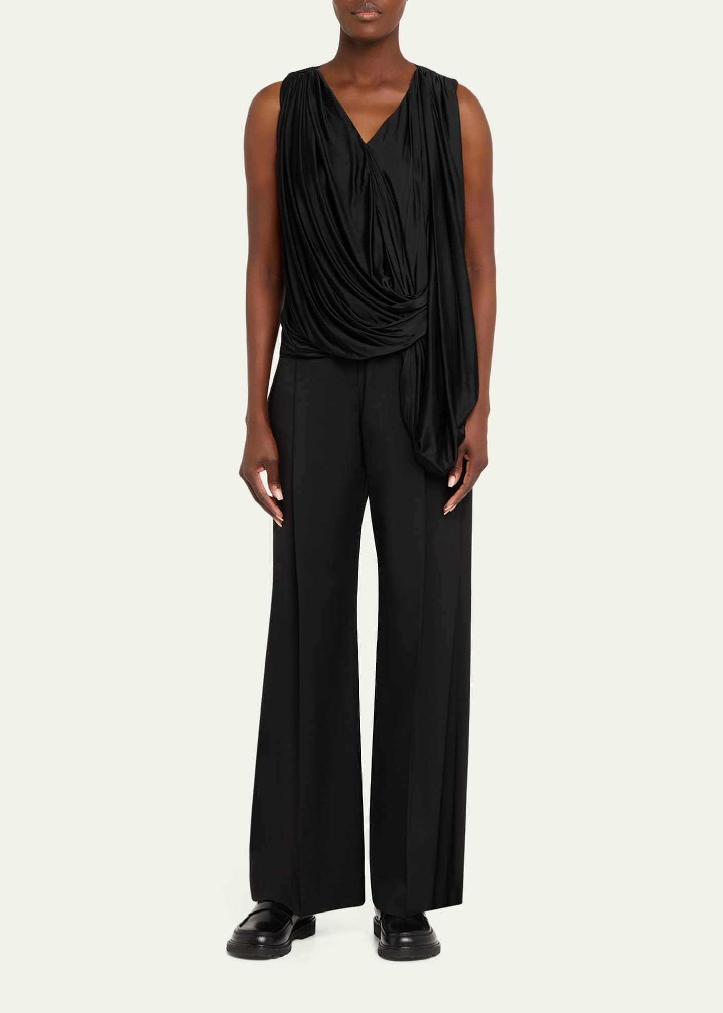 Loewe Draped Jersey Sleeveless Top - Bergdorf Goodman
