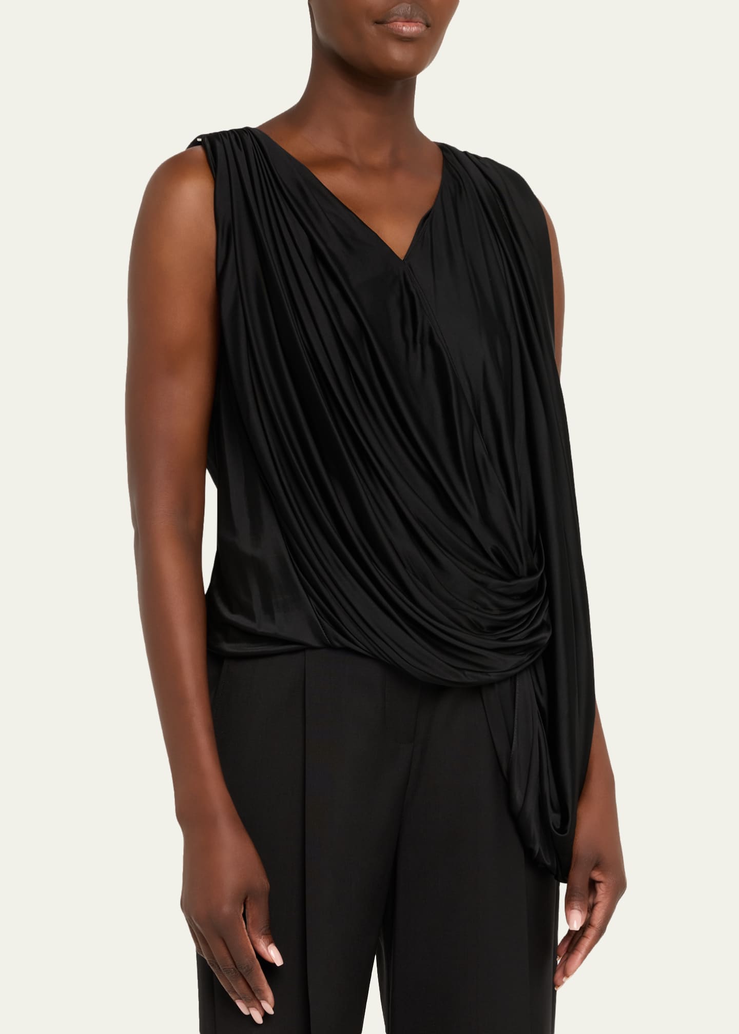 Loewe Draped Jersey Sleeveless Top - Bergdorf Goodman