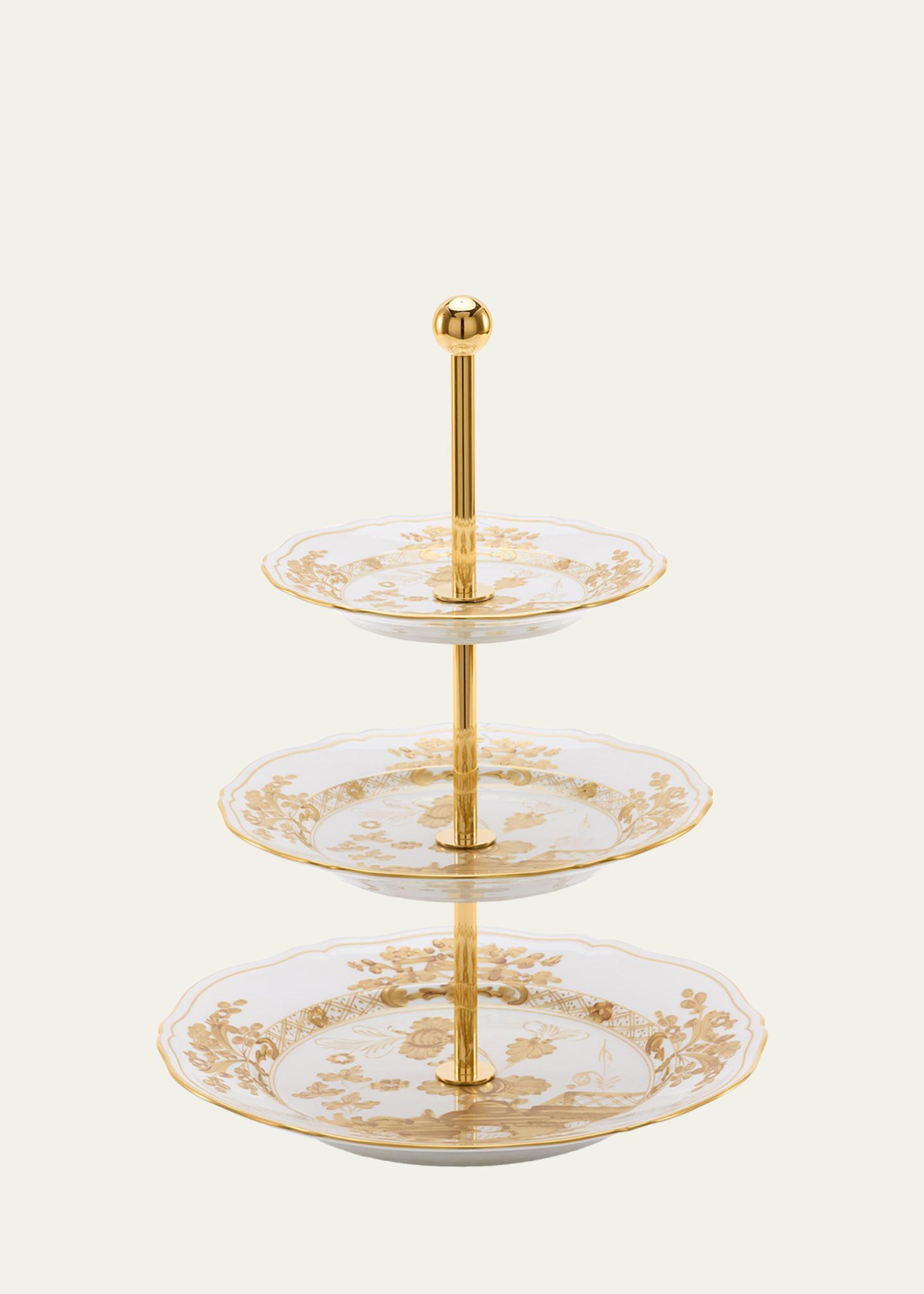 Ginori 1735 Oriente Italiano Aurum 3-Tier Stand - Bergdorf Goodman