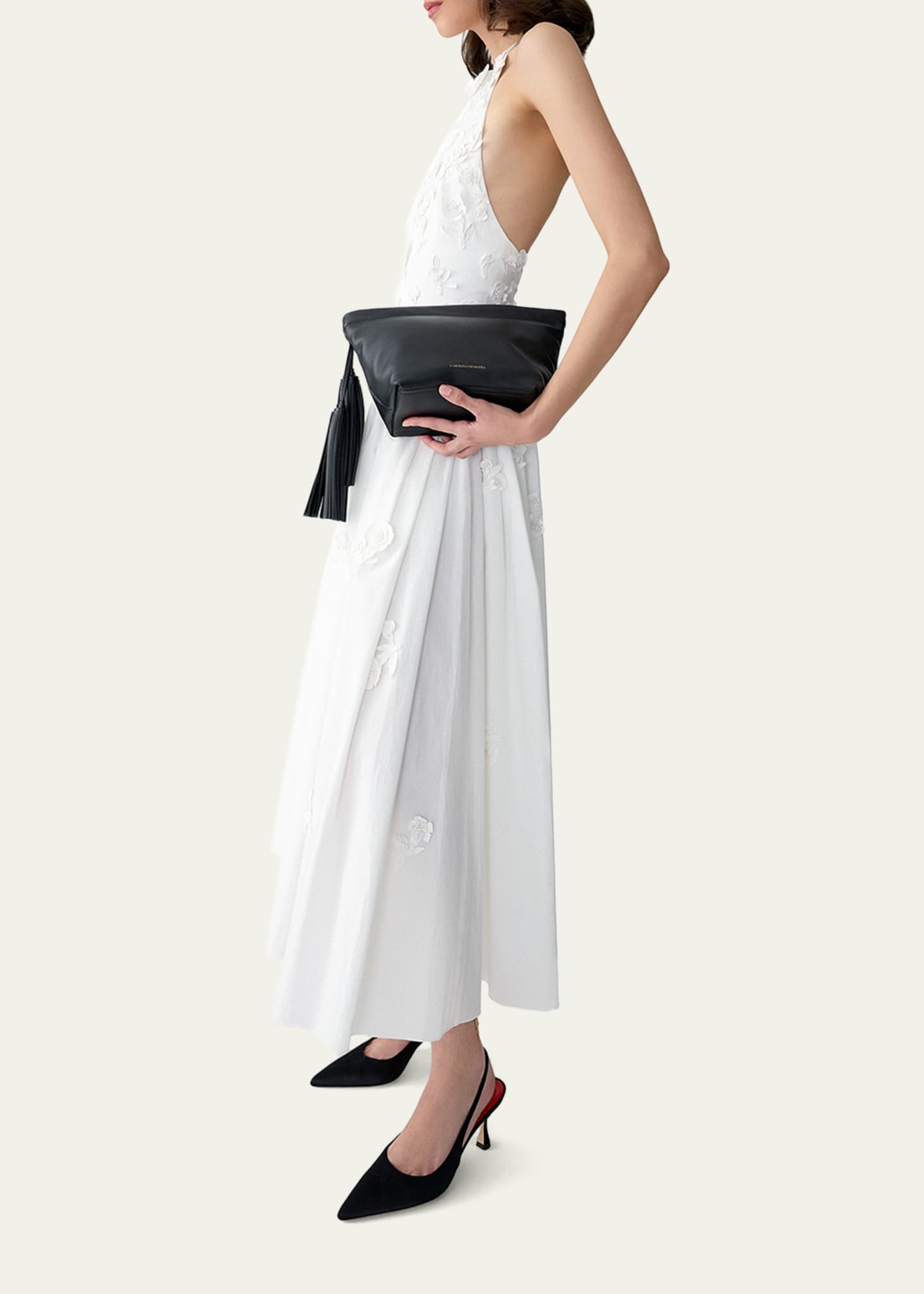 halter neck gala dress Maureen Powder Blue Satin High-Neck Draped Maxi Dress – Club L London
