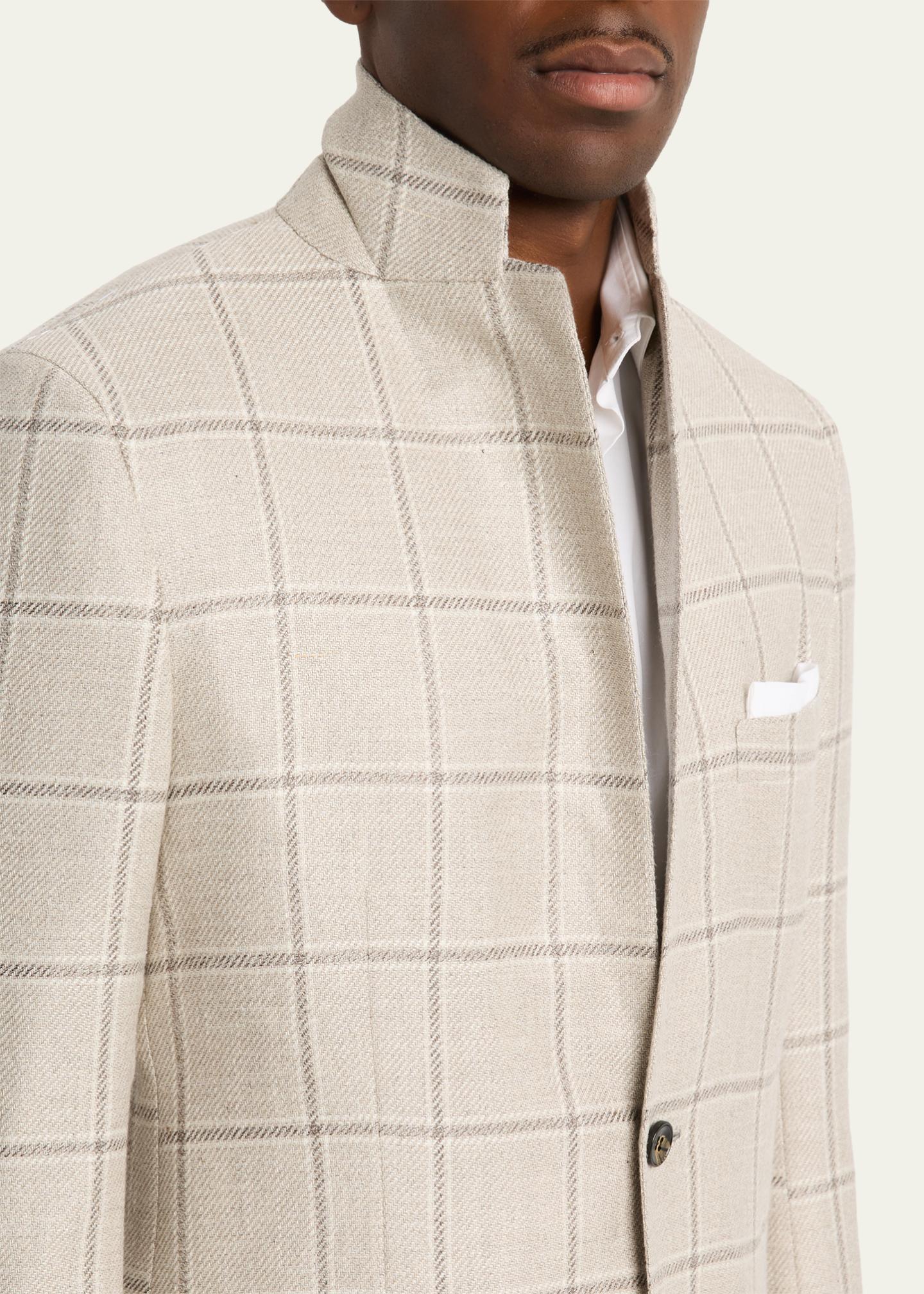 Kiton Men's Windowpane Sport Jacket - Bergdorf Goodman