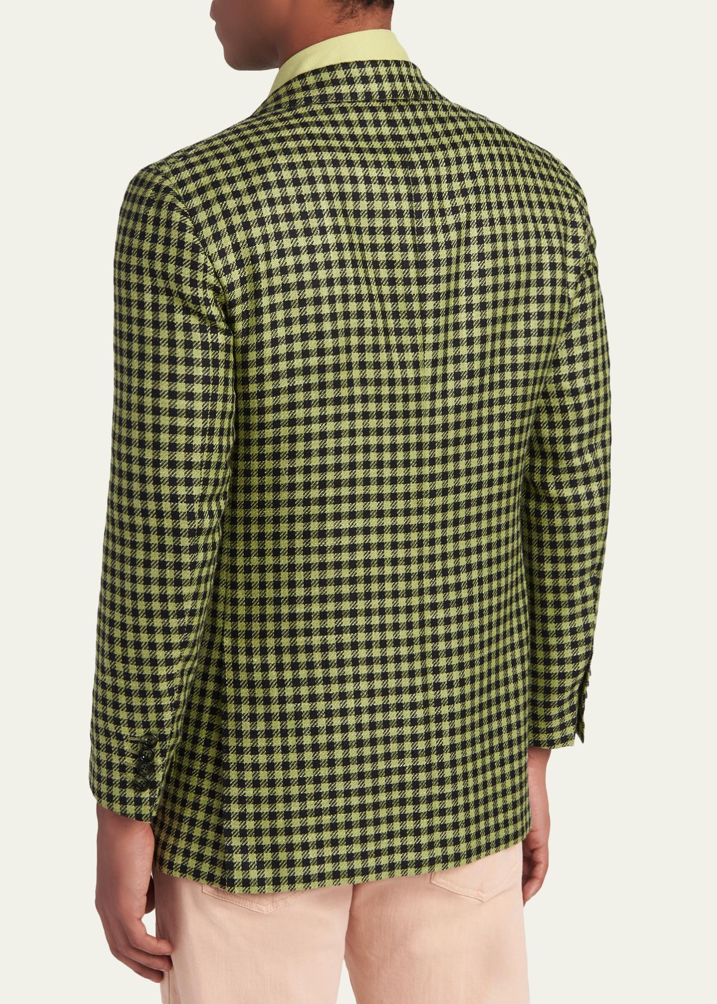 Kiton Men's Gingham Check Single-Breasted Sport Coat - Bergdorf Goodman