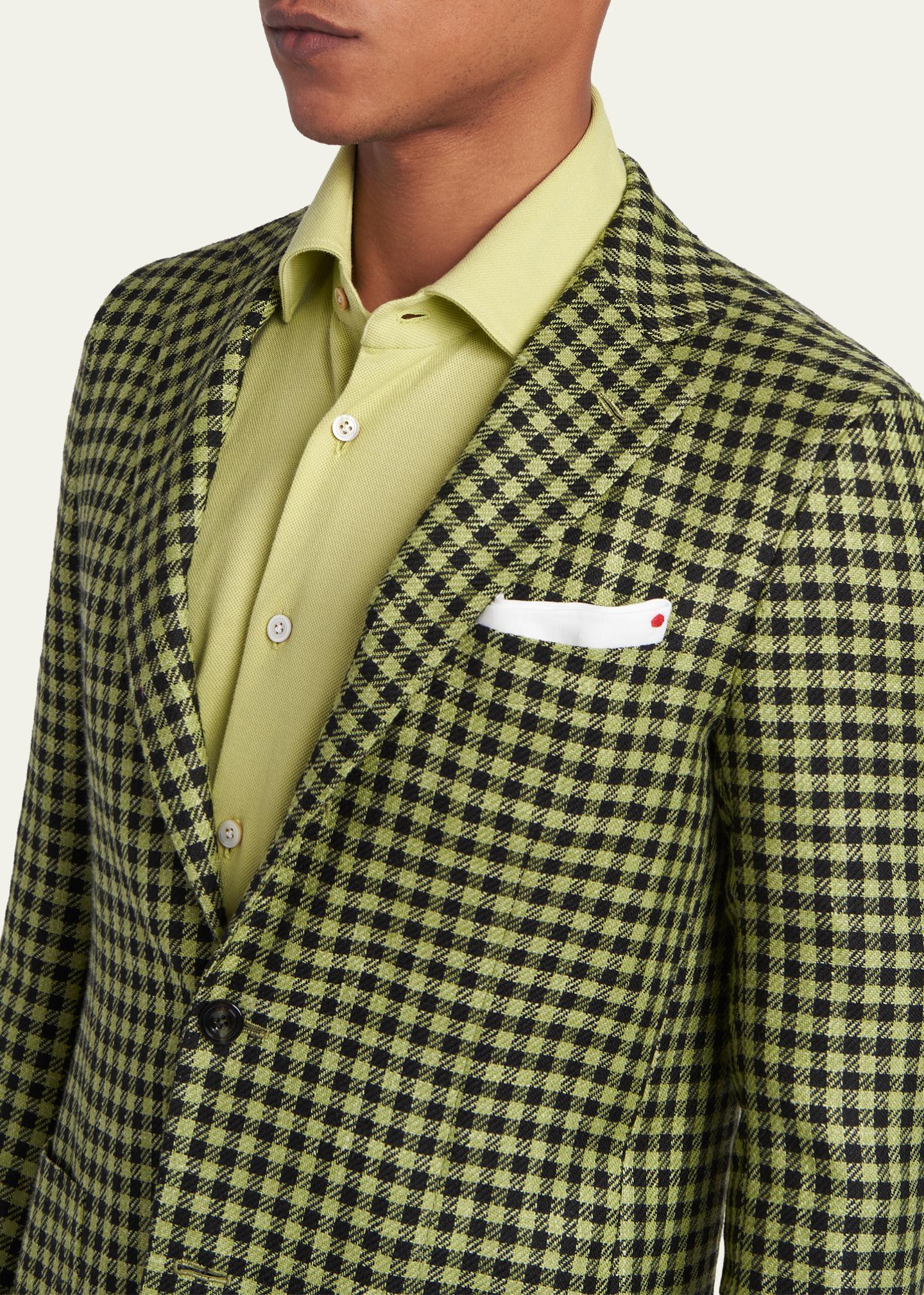 Kiton Men's Gingham Check Single-Breasted Sport Coat - Bergdorf Goodman