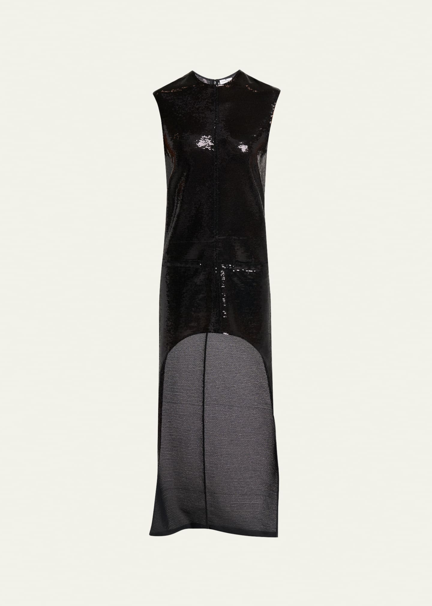 black dress with scarf around neck Scarf-Detail Strapless Gown in Black - 2