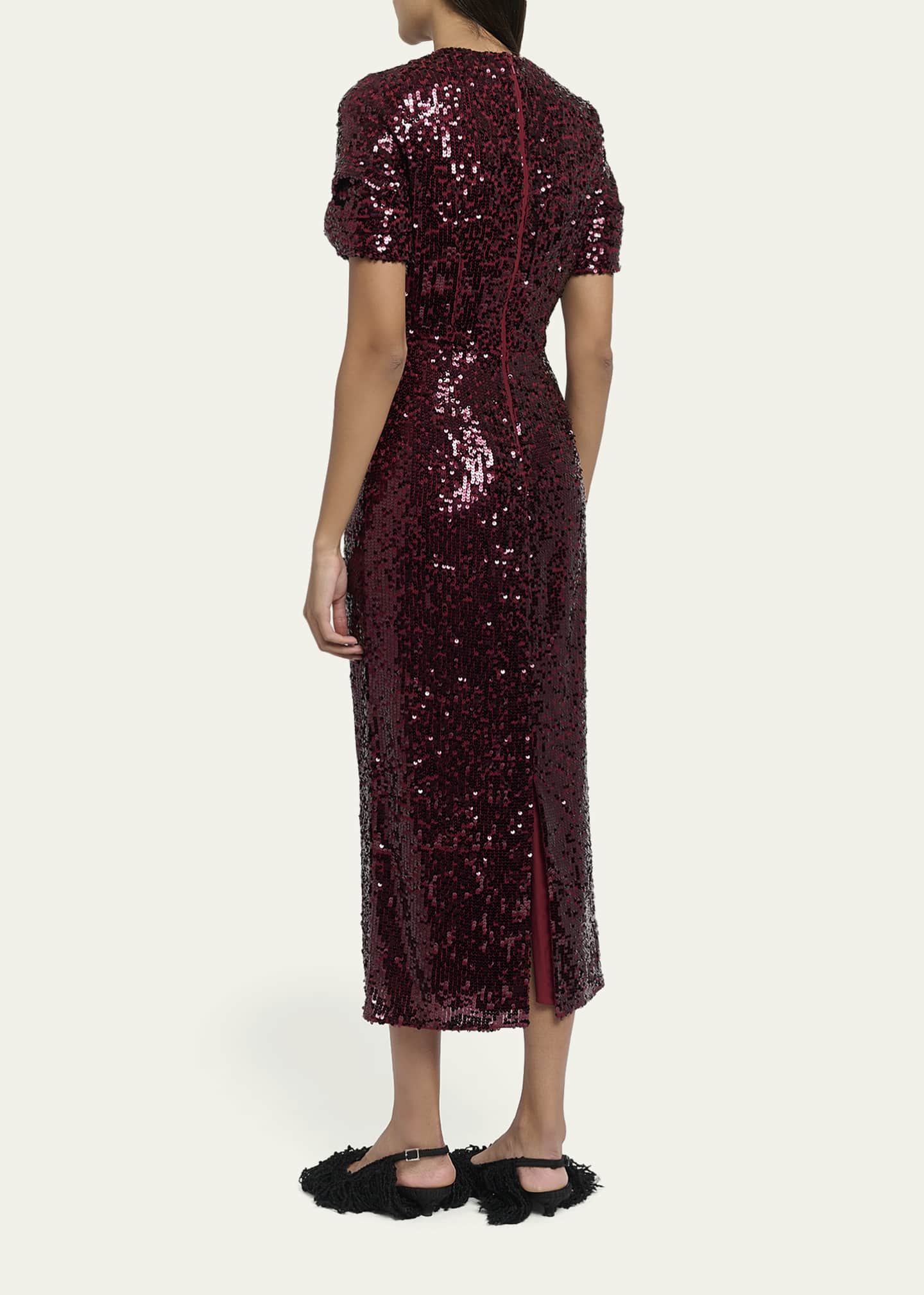 knee length dresses for ladies Embroidered Mikado Sleeveless Midi Dress