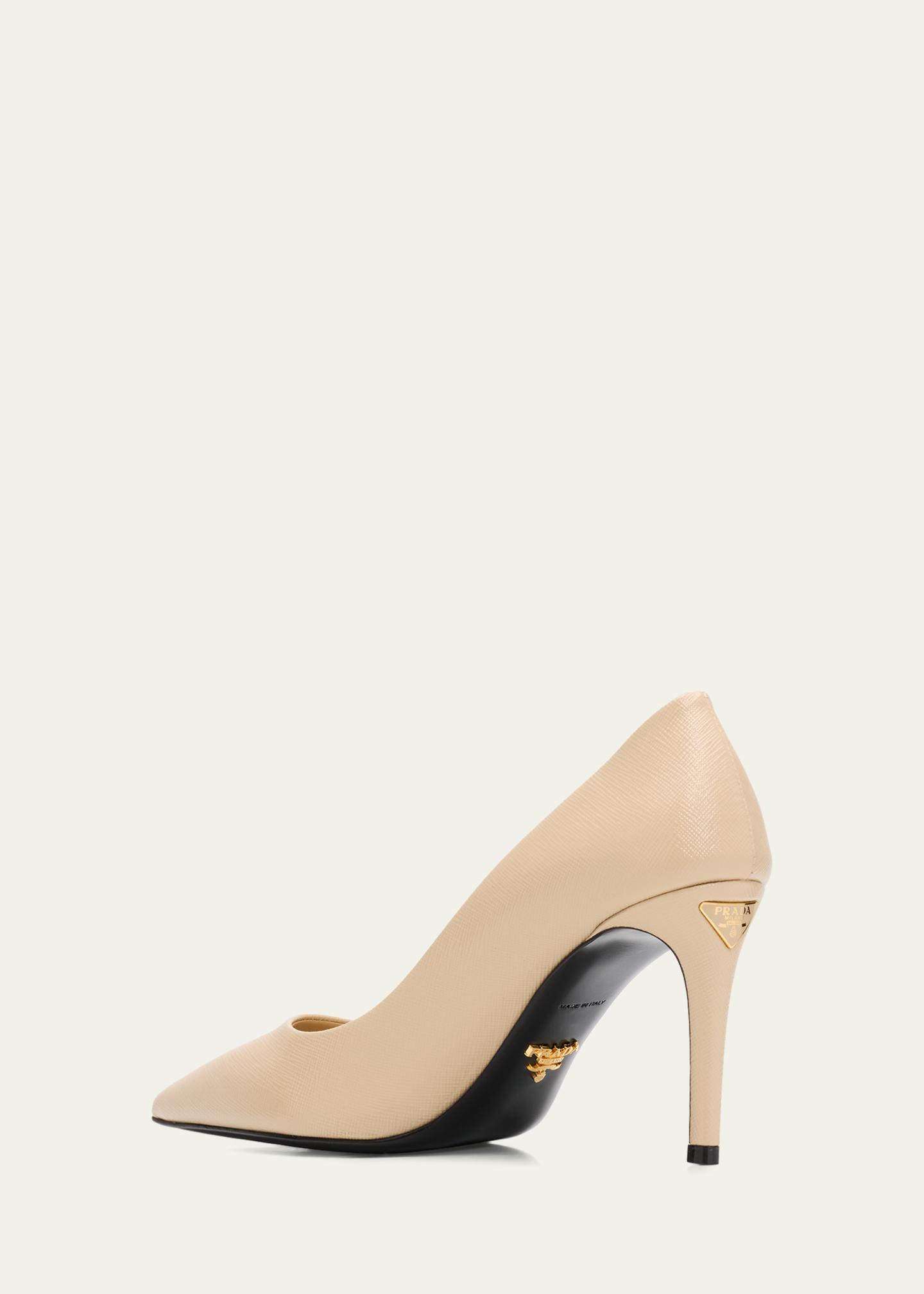 Prada 85mm Donna Saffiano Leather Pumps - Bergdorf Goodman