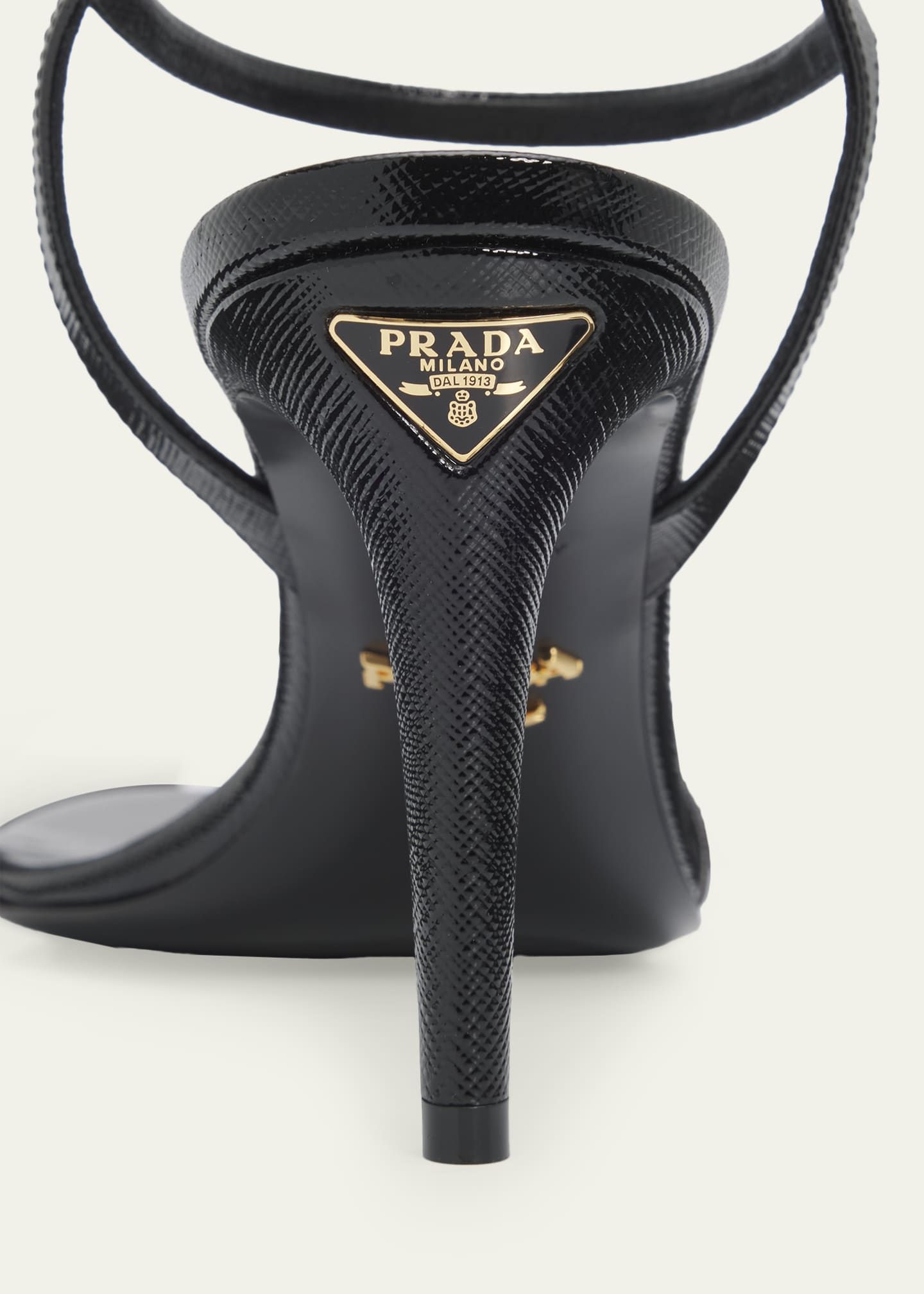 Prada 85mm Saffiano Leather Ankle-Strap Sandals - Bergdorf Goodman
