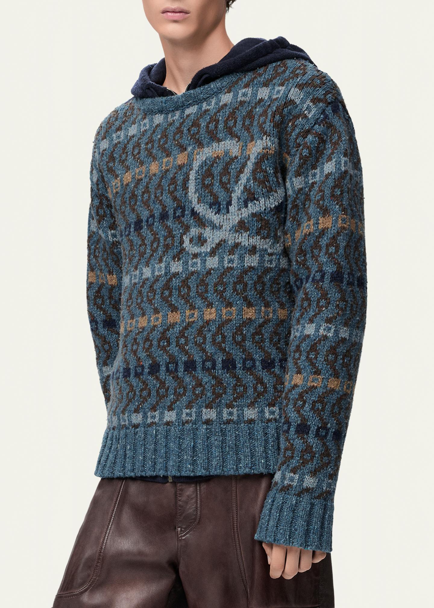 Loewe Men's L-Monogram Intarsia Knit Crewneck Sweater - Bergdorf