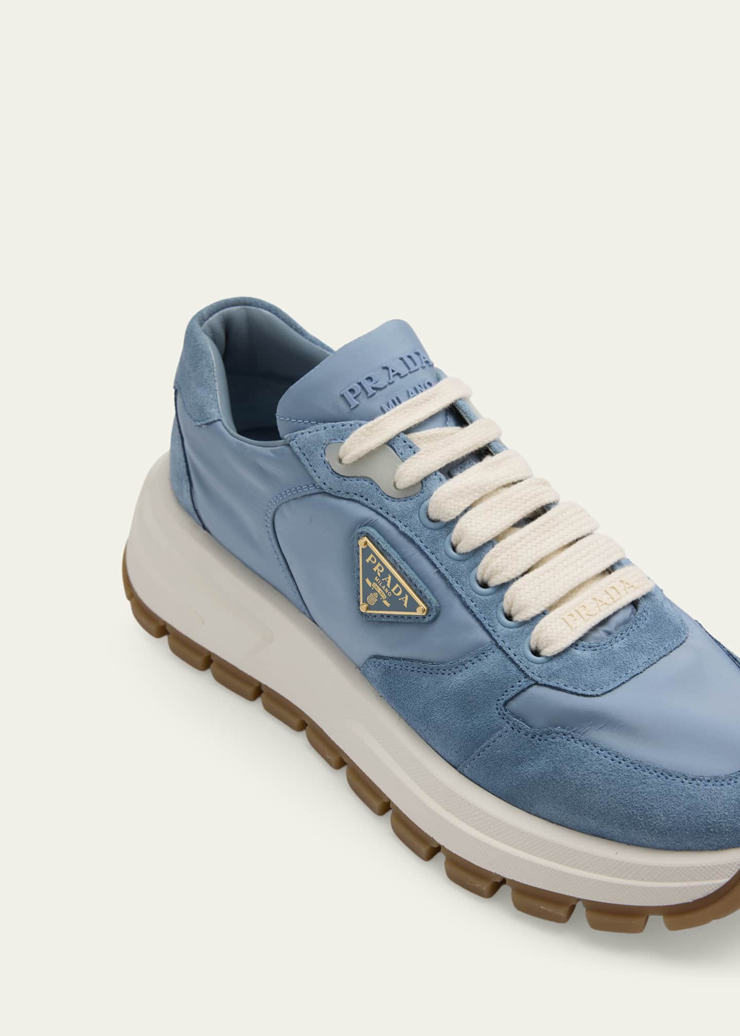 Prada Prax Suede Logo Runner Sneakers - Bergdorf Goodman