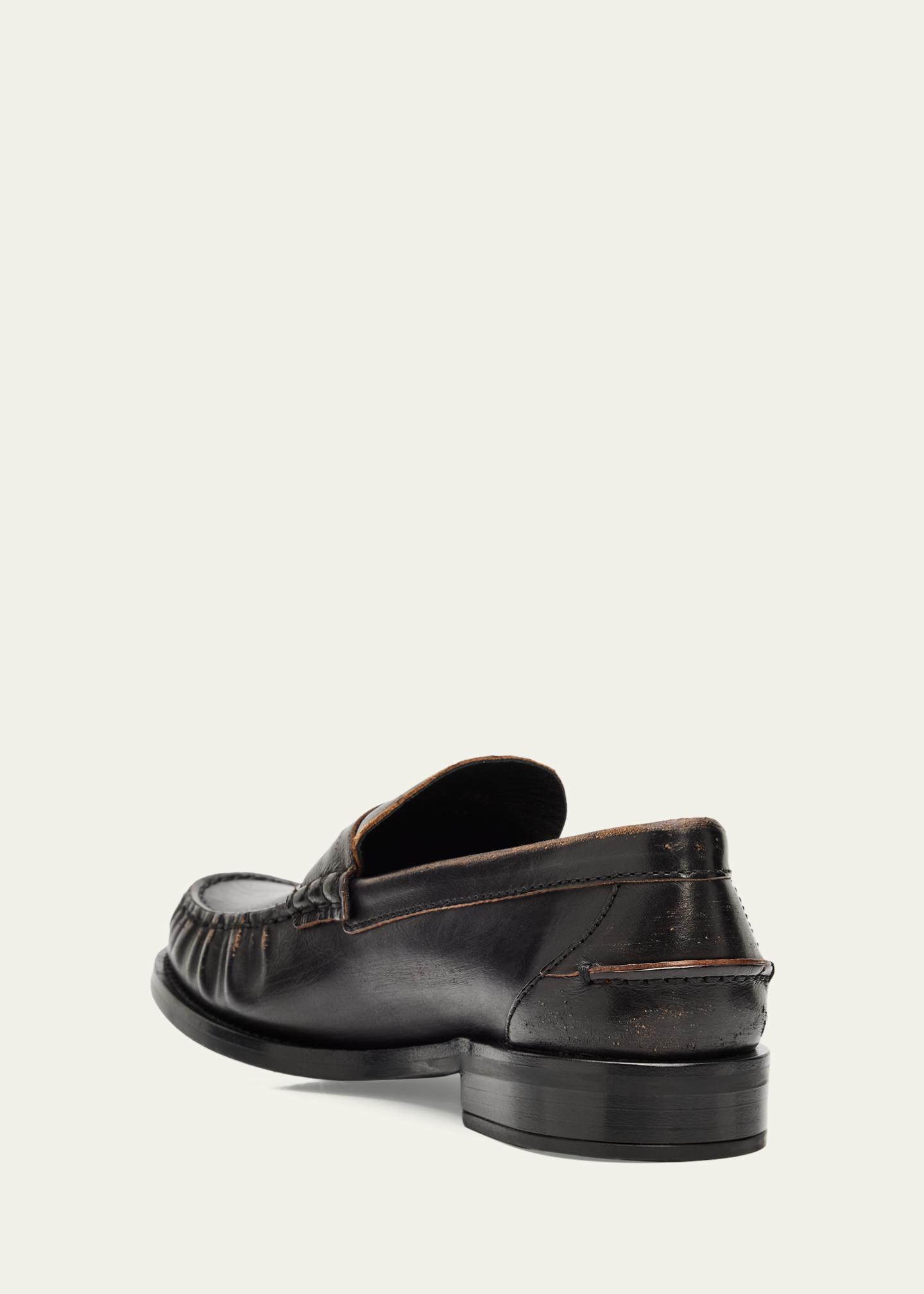Prada Distressed Leather Loafers - Bergdorf Goodman