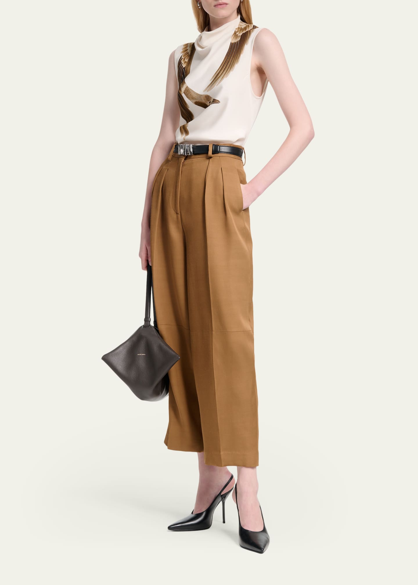 Altuzarra Dash Pleated Wide-Leg Ankle Pants - Bergdorf Goodman
