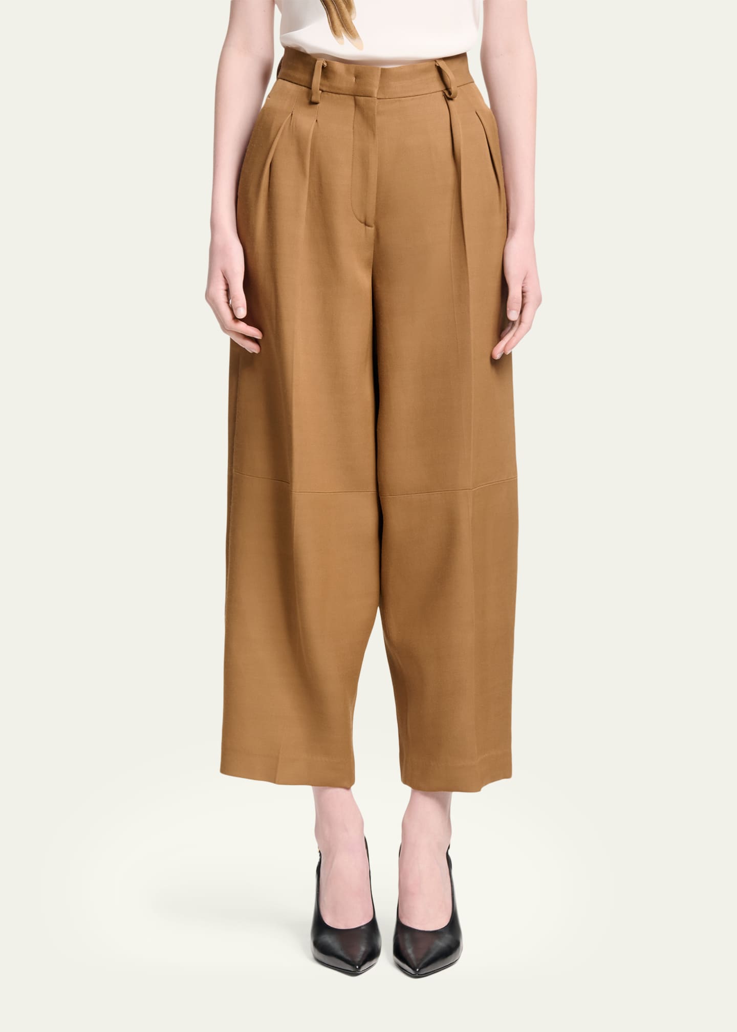 Altuzarra Dash Pleated Wide-Leg Ankle Pants - Bergdorf Goodman