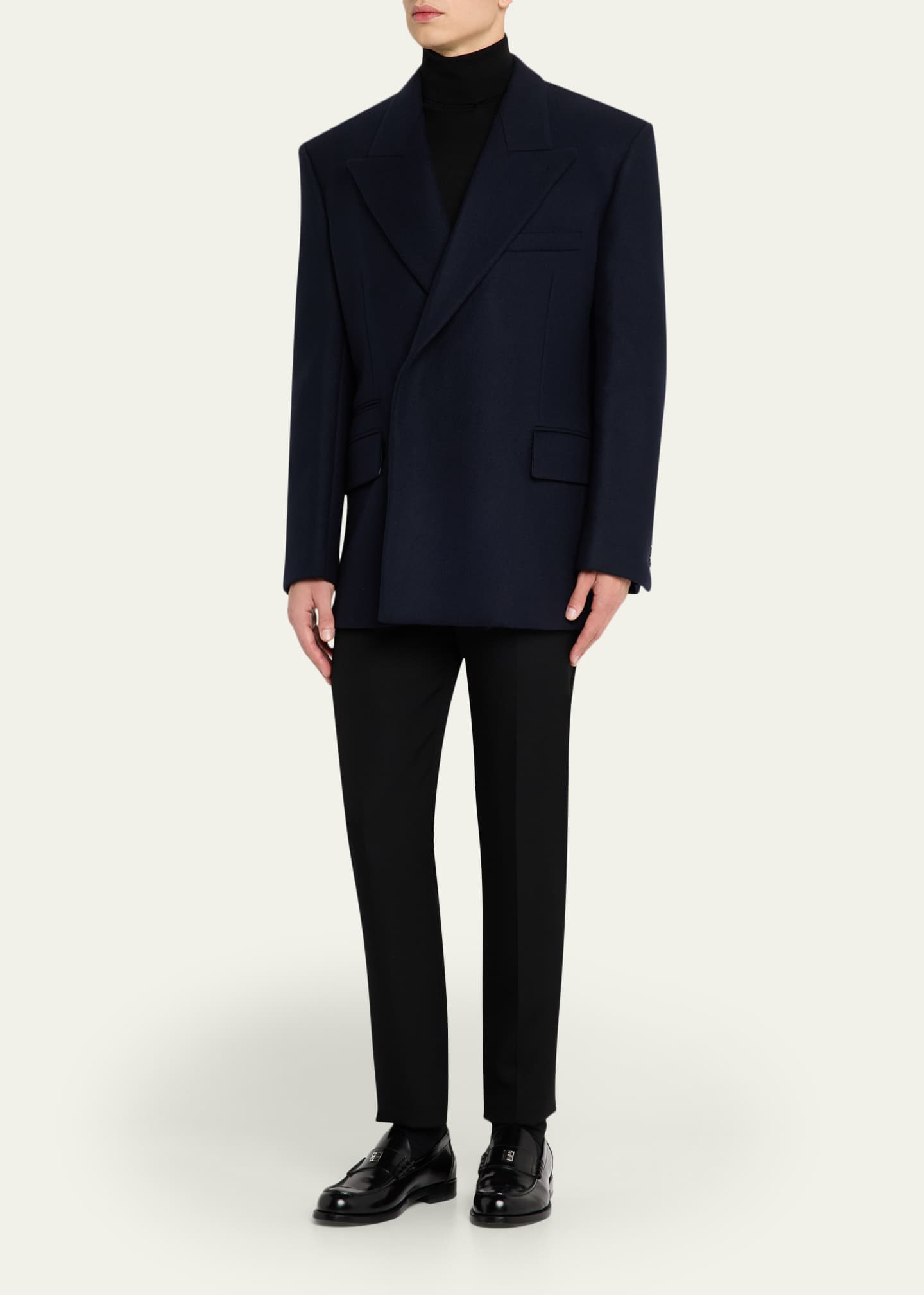 Givenchy Men's Deconstructed Wool Peak-Lapel Sport Jacket