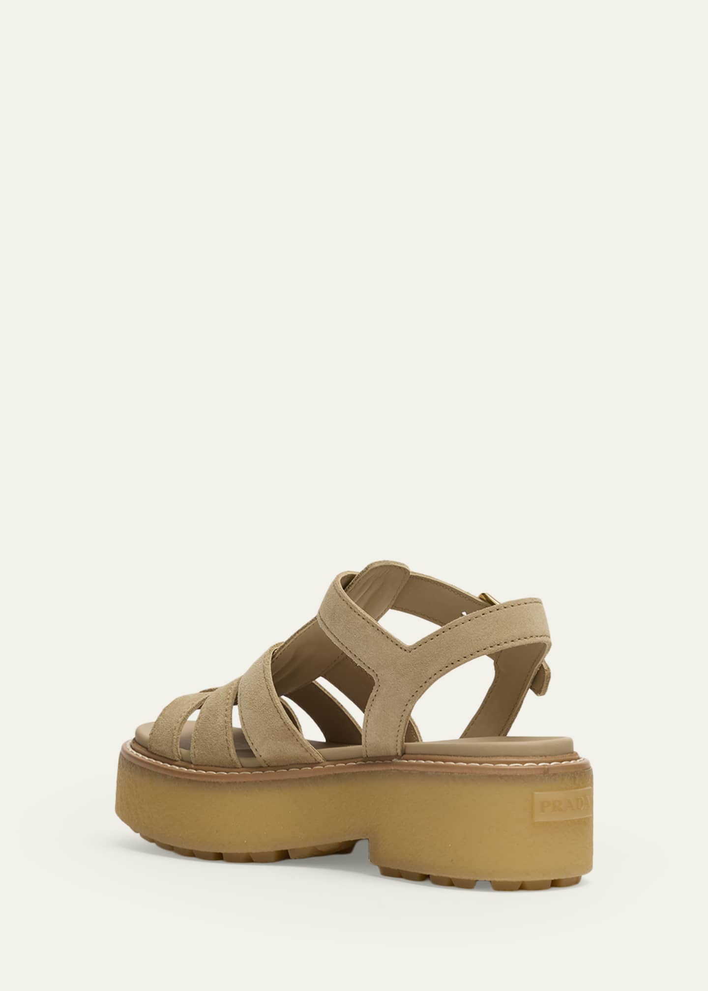 PRADA ラフィアーノサンダル36 Prada Platform Suede Fisherman Sandals - Bergdorf Goodman