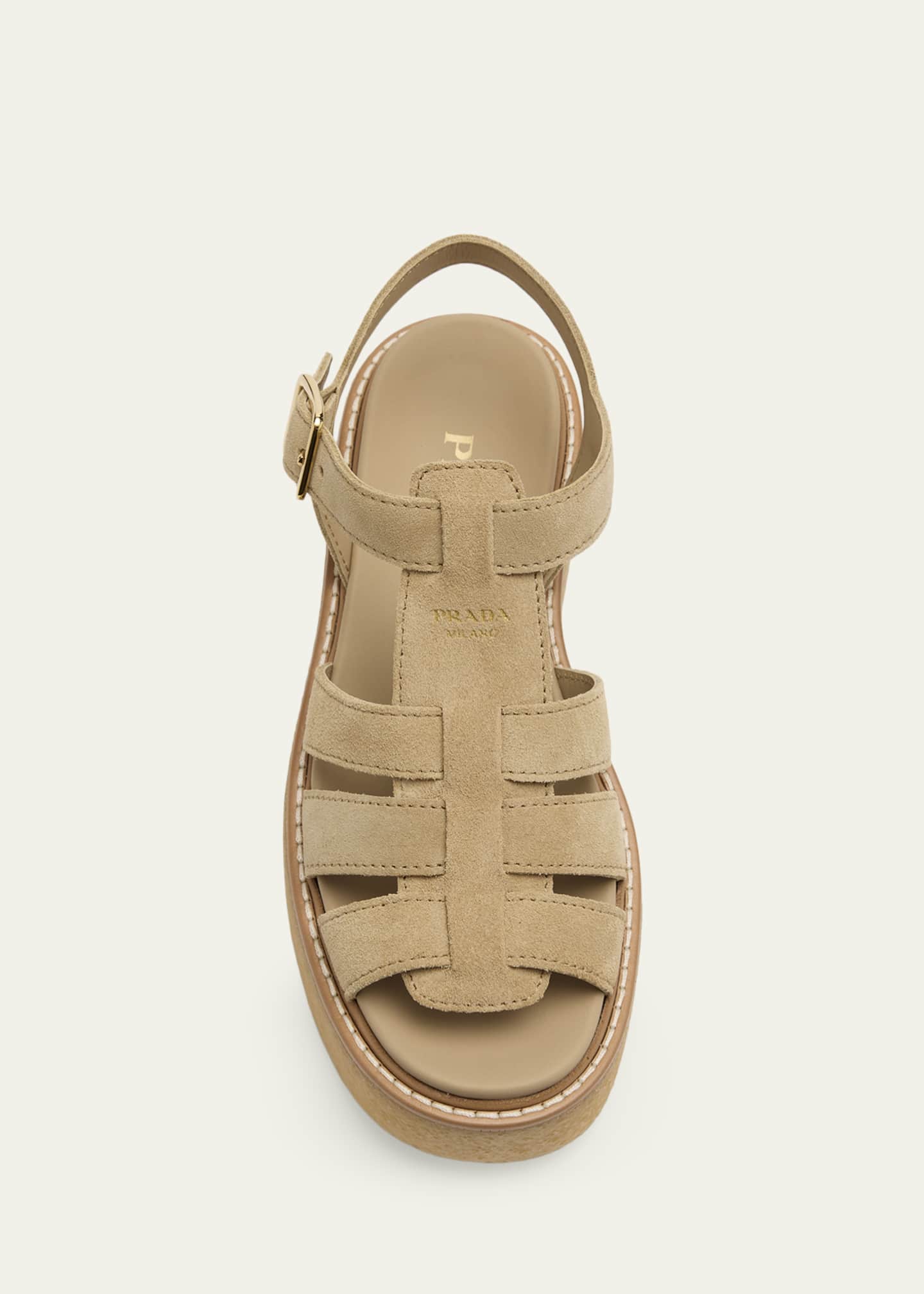 Prada Platform Suede Fisherman Sandals - Bergdorf Goodman