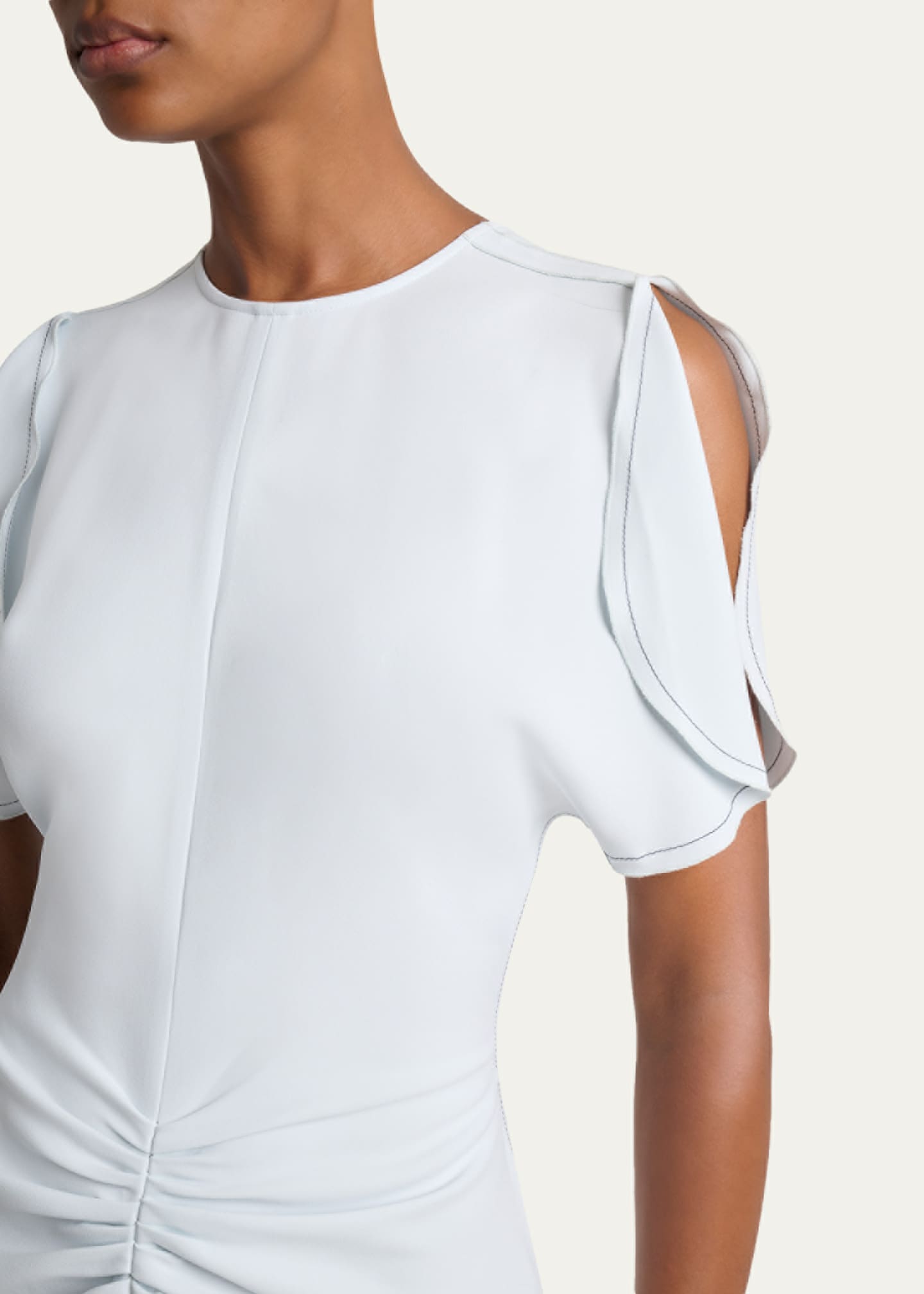 Victoria Beckham Gathered Waist Crepe Midi Dress - Bergdorf Goodman