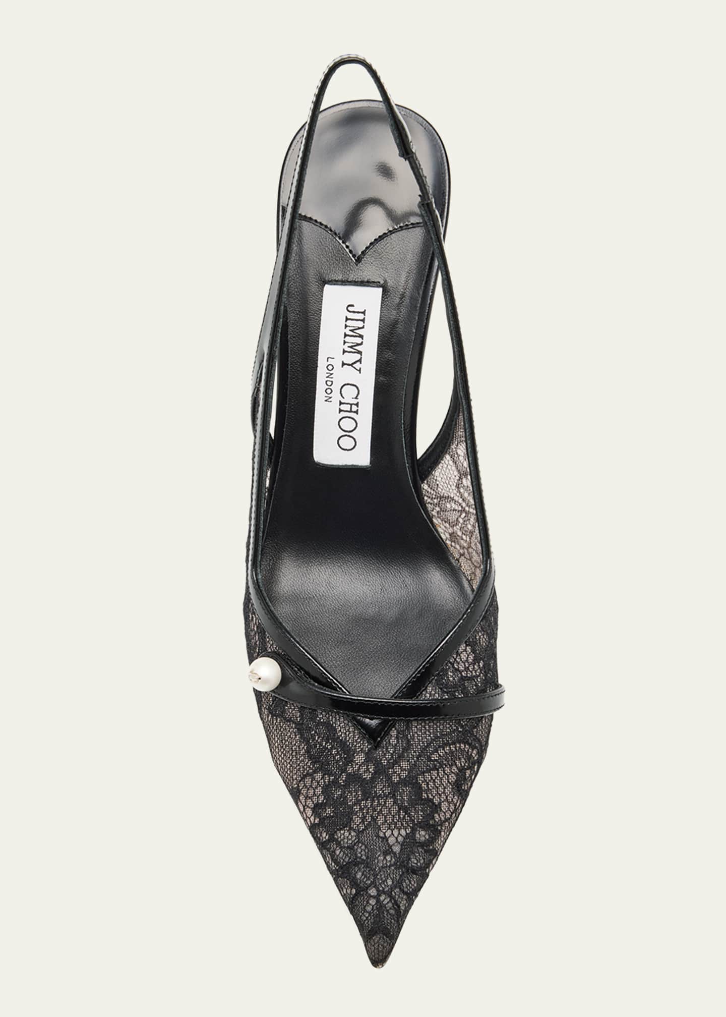 Jimmy Choo Amita 85 Lace Slingback Pumps - Bergdorf Goodman