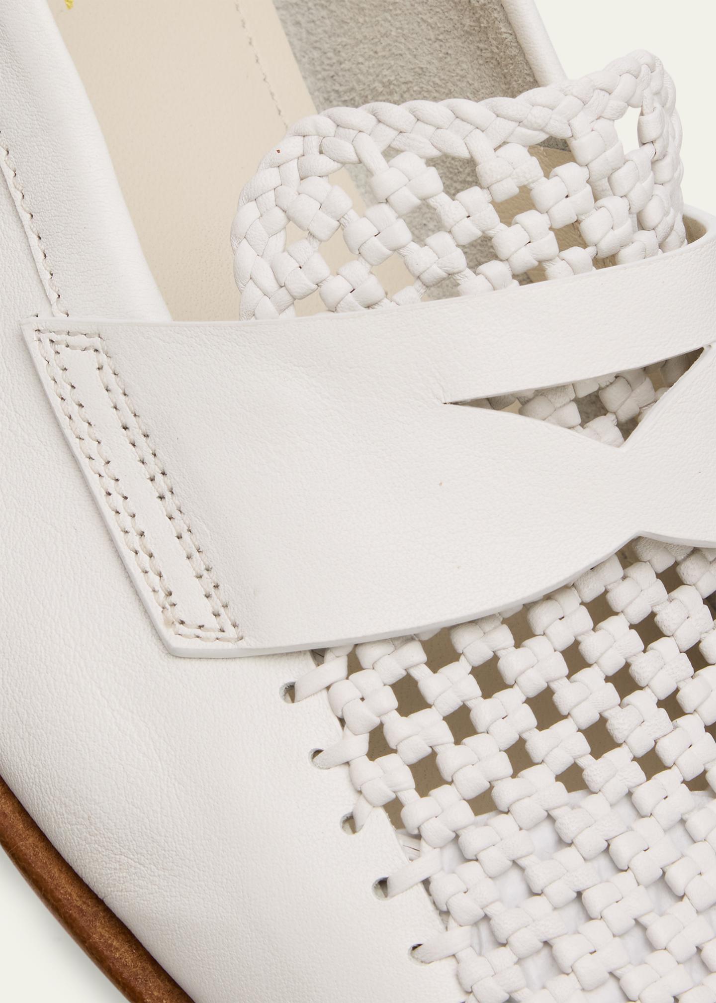 Santoni Luce Woven Leather Penny Loafers - Bergdorf Goodman