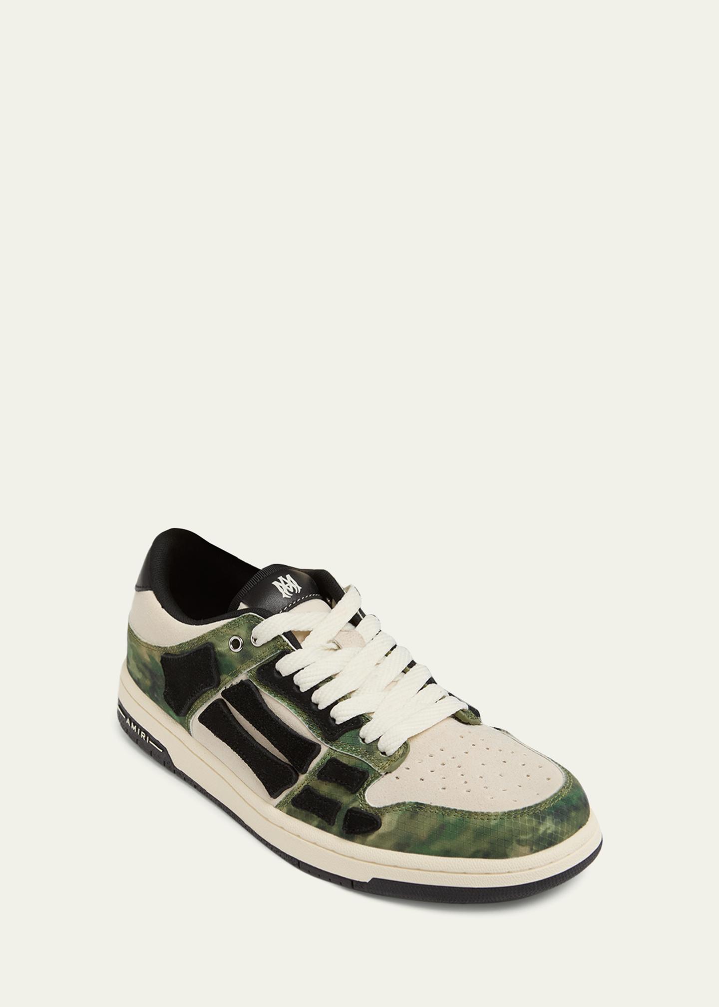 MEN’S Camouflage Leather Sneakers Sage Green Camo Vegan Leather Shoes, Camouflage Olive Men  main image 2