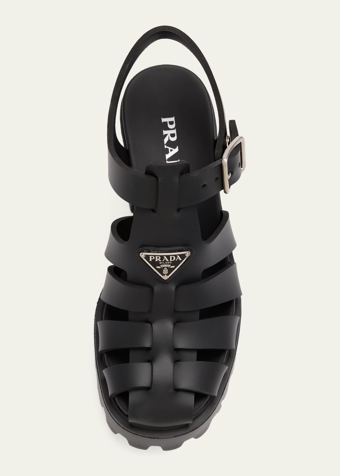 Prada 90mm Stride Flow Rubber Fisherman Sandals - Bergdorf Goodman