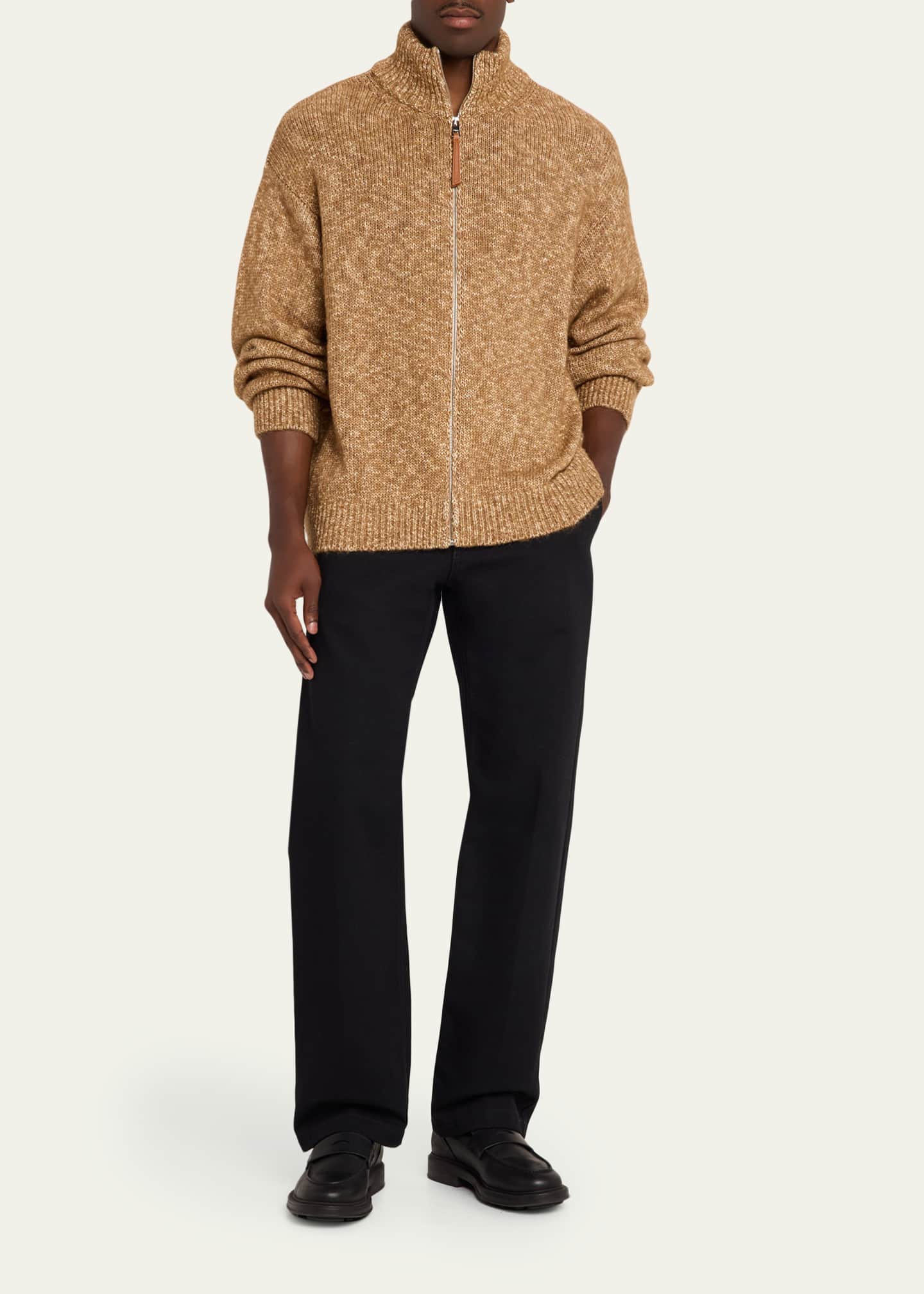 Loewe Men's Oversized Monogram Full-Zip Knit Cardigan - Bergdorf
