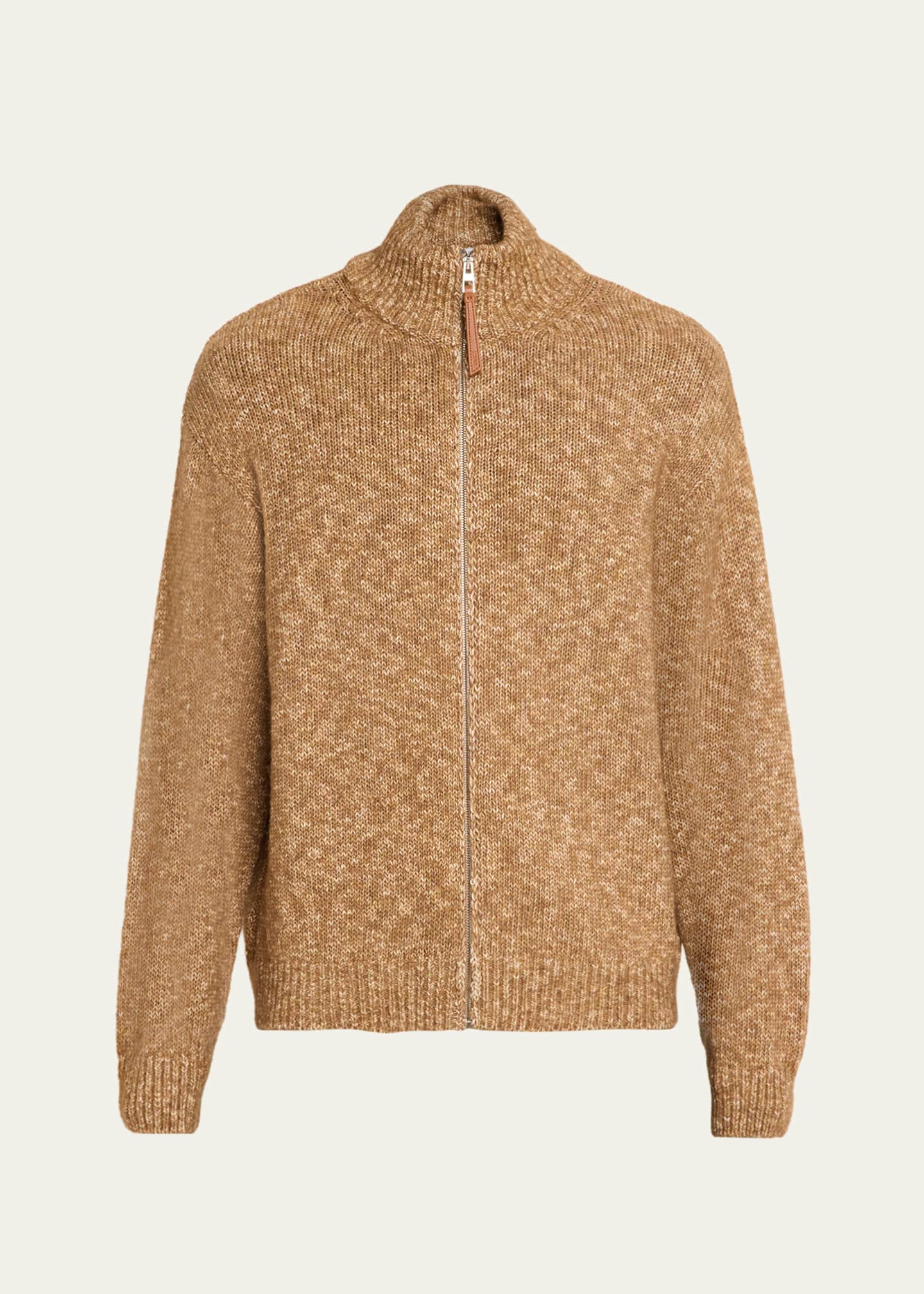 Loewe Men's Oversized Monogram Full-Zip Knit Cardigan - Bergdorf