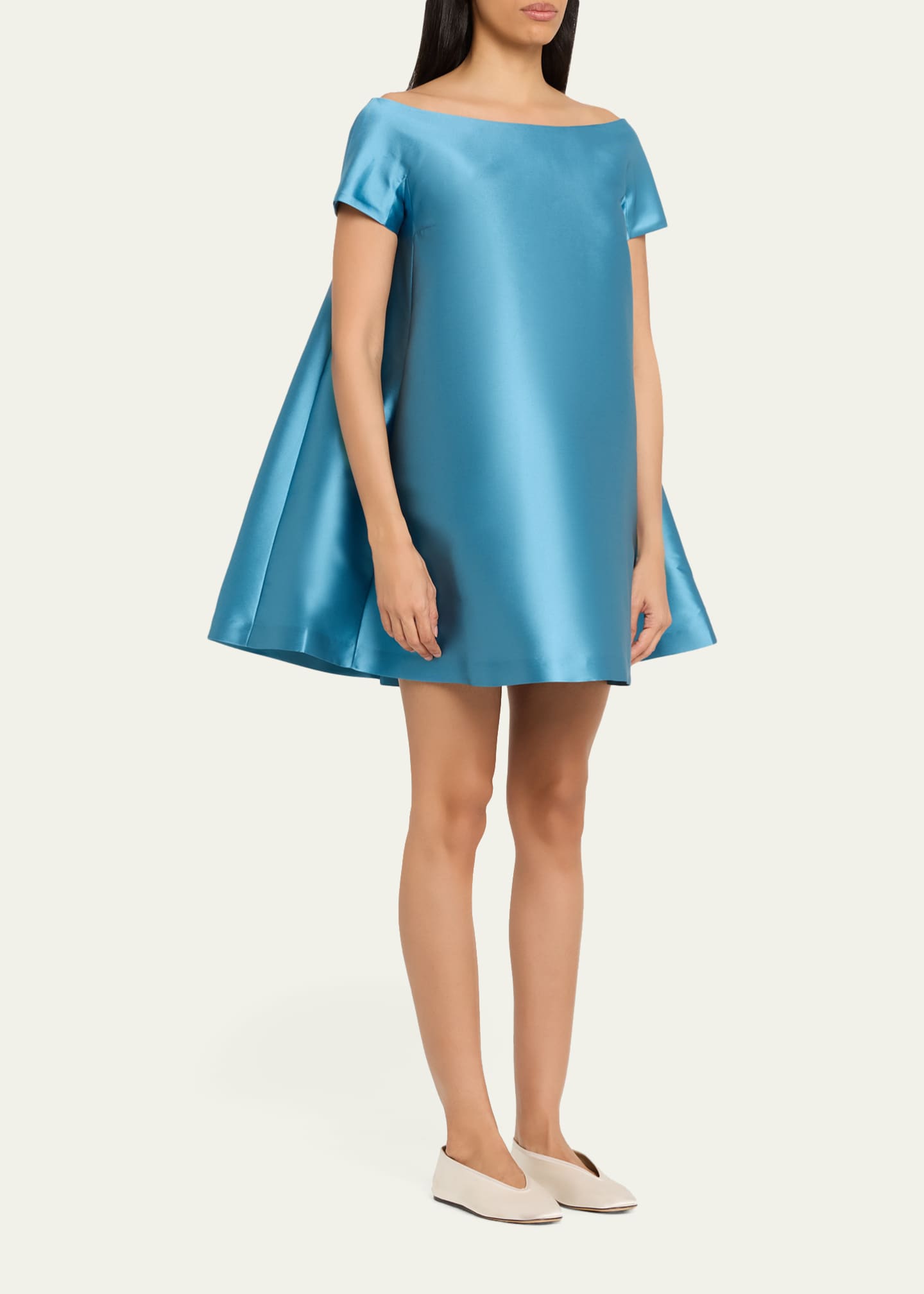 knee length dresses for ladies Daphne Sage Satin Mini Dress - 12