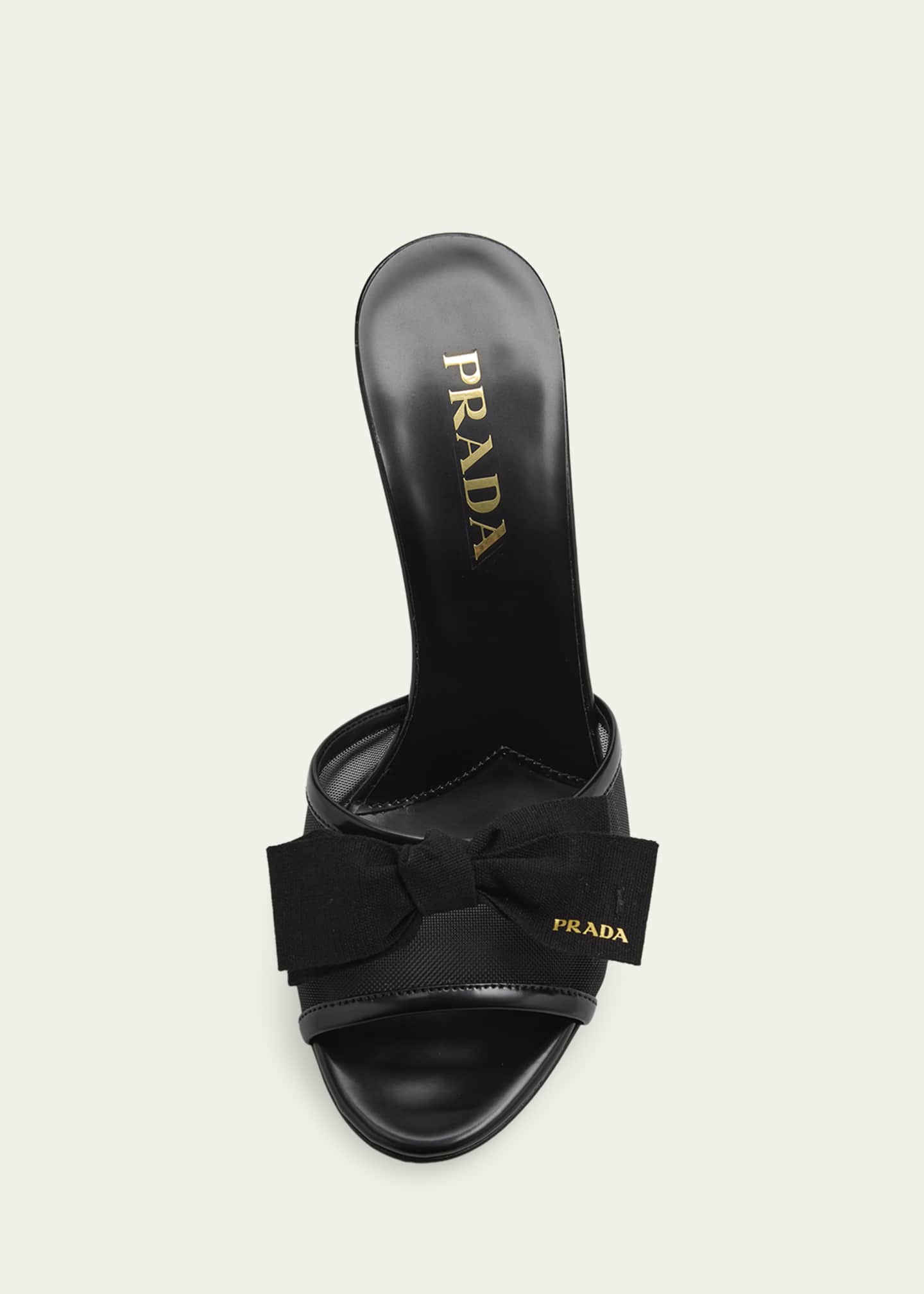 靴 Prada Knot Strap Mule Sandals 36.5 Prada 75mm Logo Bow Mesh Mule Sandals - Bergdorf Goodman
