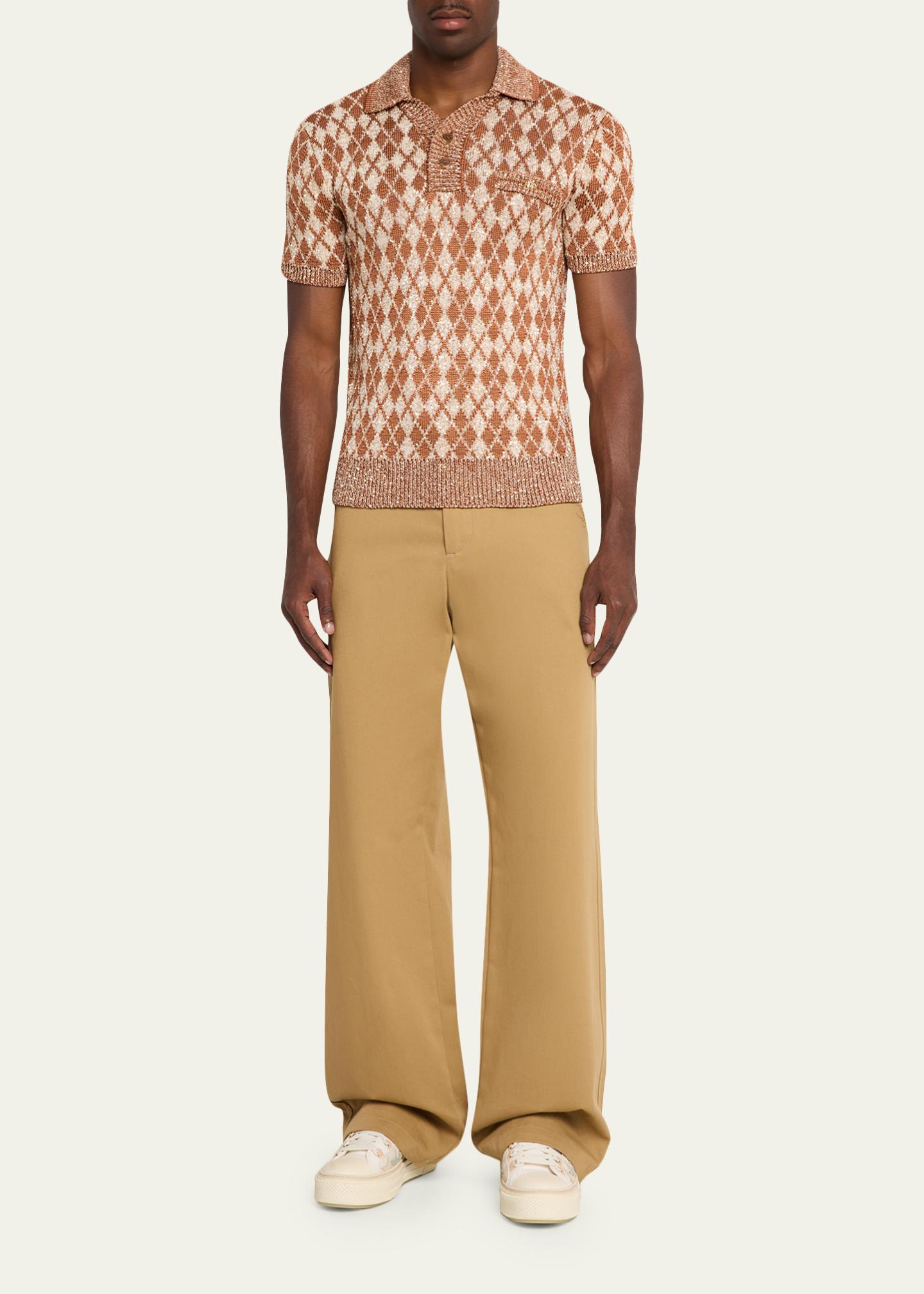 Amiri Men's Argyle Short-Sleeve Polo Sweater - Bergdorf Goodman