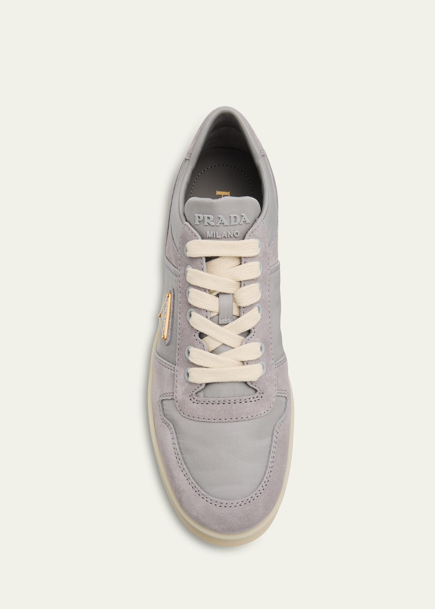 Prada Downtown Bold Re-Nylon and Suede Platform Sneakers