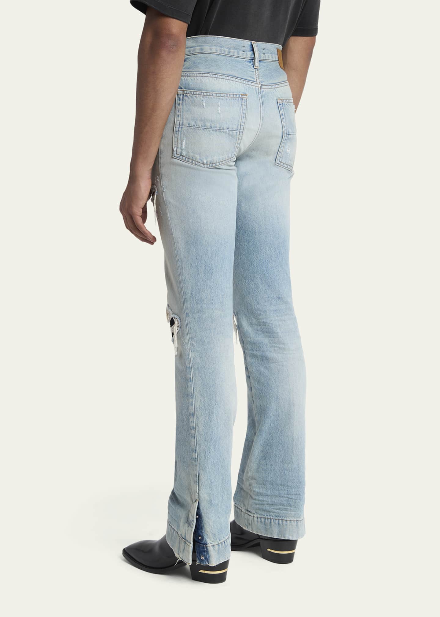 Amiri Men's MX1 Distressed Slim-Fit Flare Jeans - Bergdorf Goodman