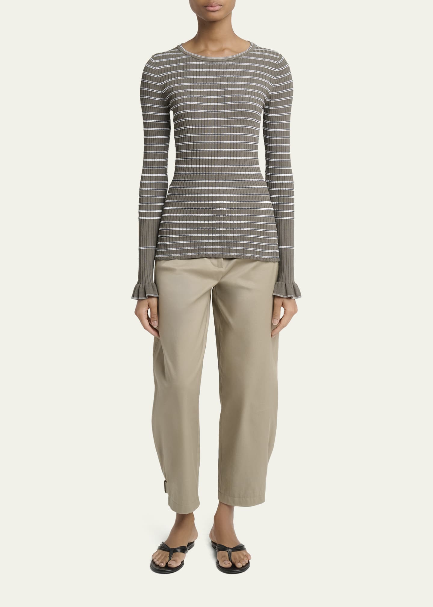 Proenza Schouler Yasmine Stripe Rib-Knit Sweater - Bergdorf Goodman