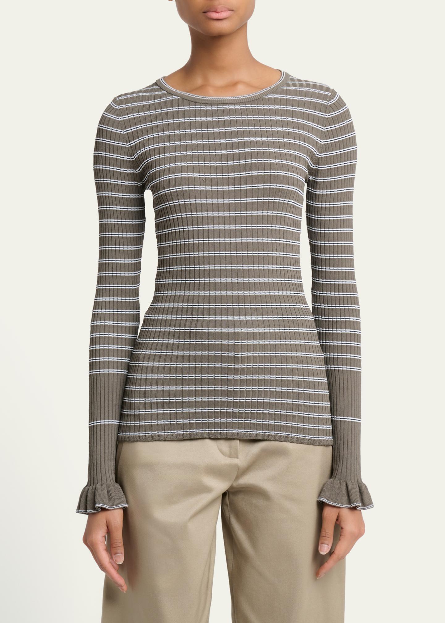 Proenza Schouler Yasmine Stripe Rib-Knit Sweater - Bergdorf Goodman