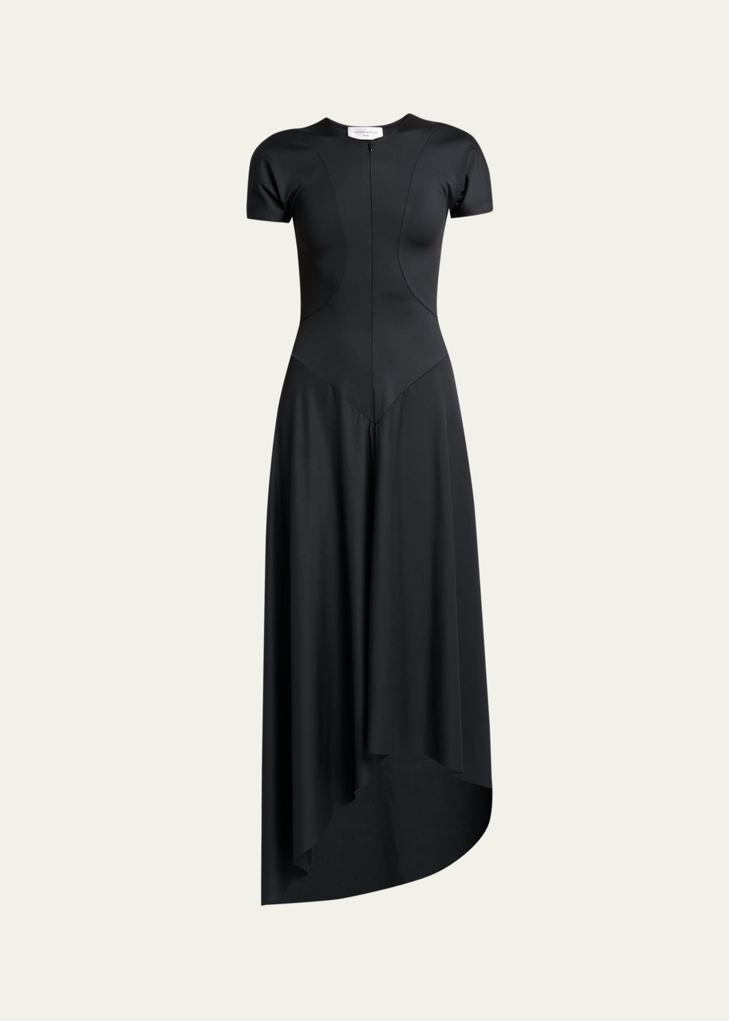 Victoria Beckham Zipped Front Midi Dress - Black