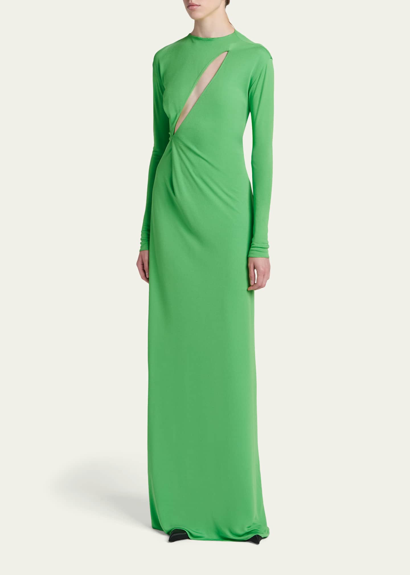 TOM FORD Women's Long Sleeve Slash Front Evening Dress | Black | Size 38