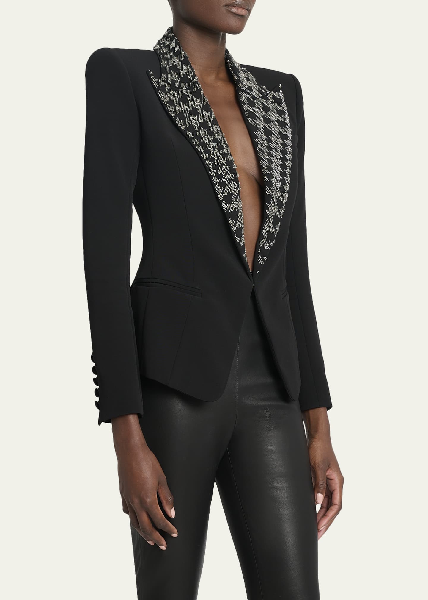 Balmain Embroidered Lapels Single-Breasted Jacket - Bergdorf Goodman