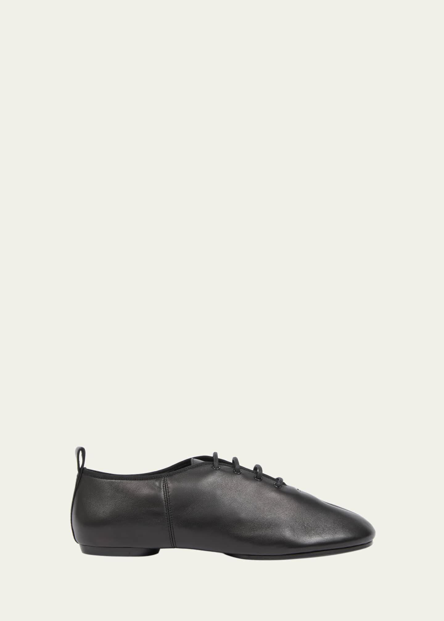 Maison Margiela Men's Tabi Jazz Leather Lace-Up Ballerina Flats