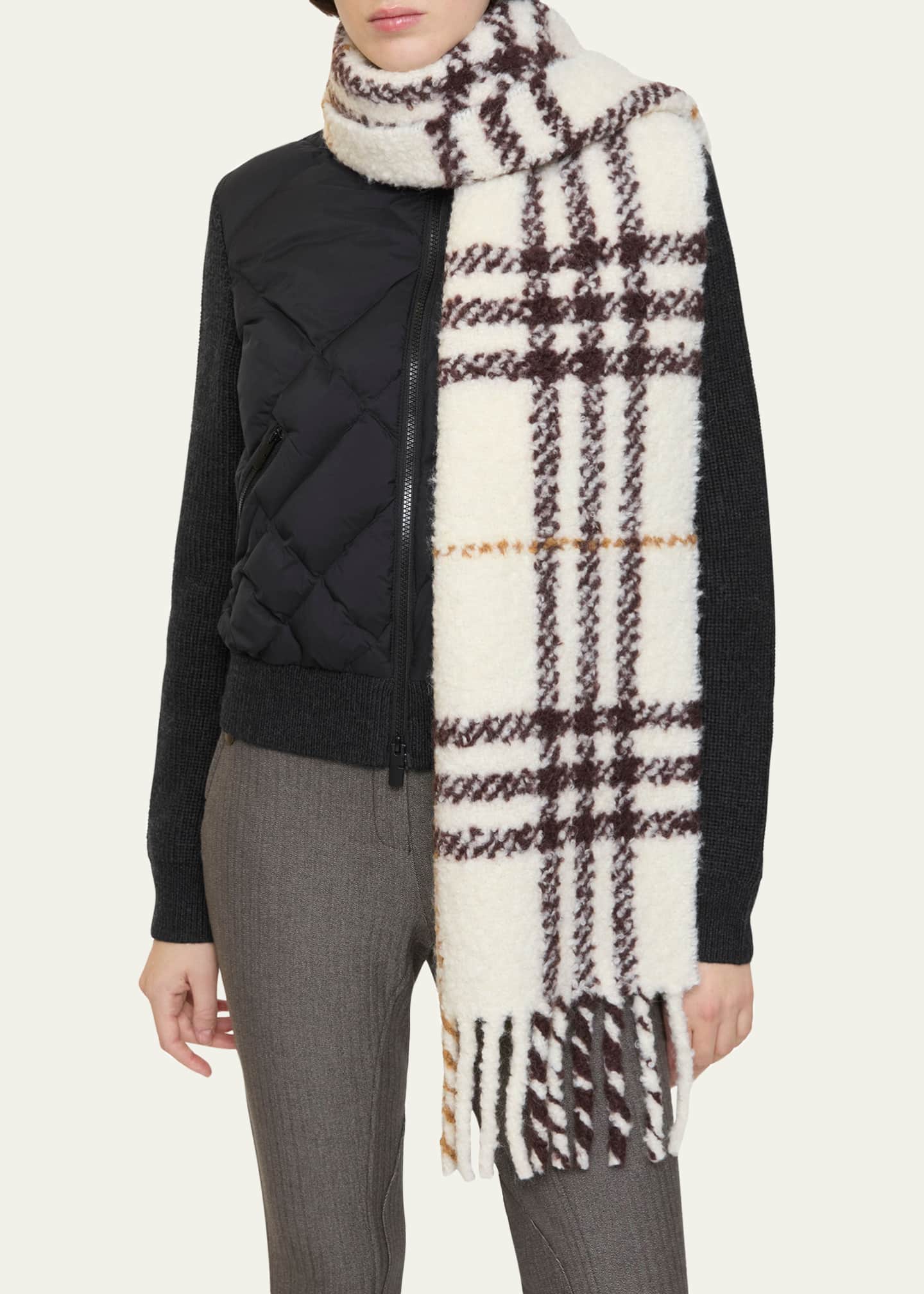 Burberry Check Alpaca Wool Blend Bouclé Scarf - Bergdorf Goodman
